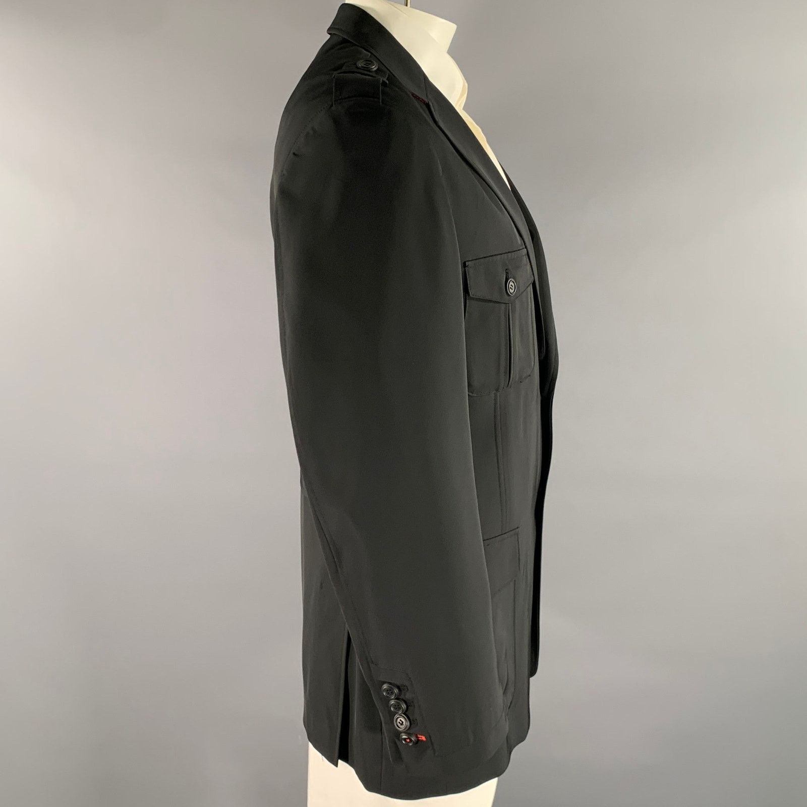 Other RED BRIDGE Size XL Black Polyester Blend Military Sport Coat Size 44R - 3 Thumbnail