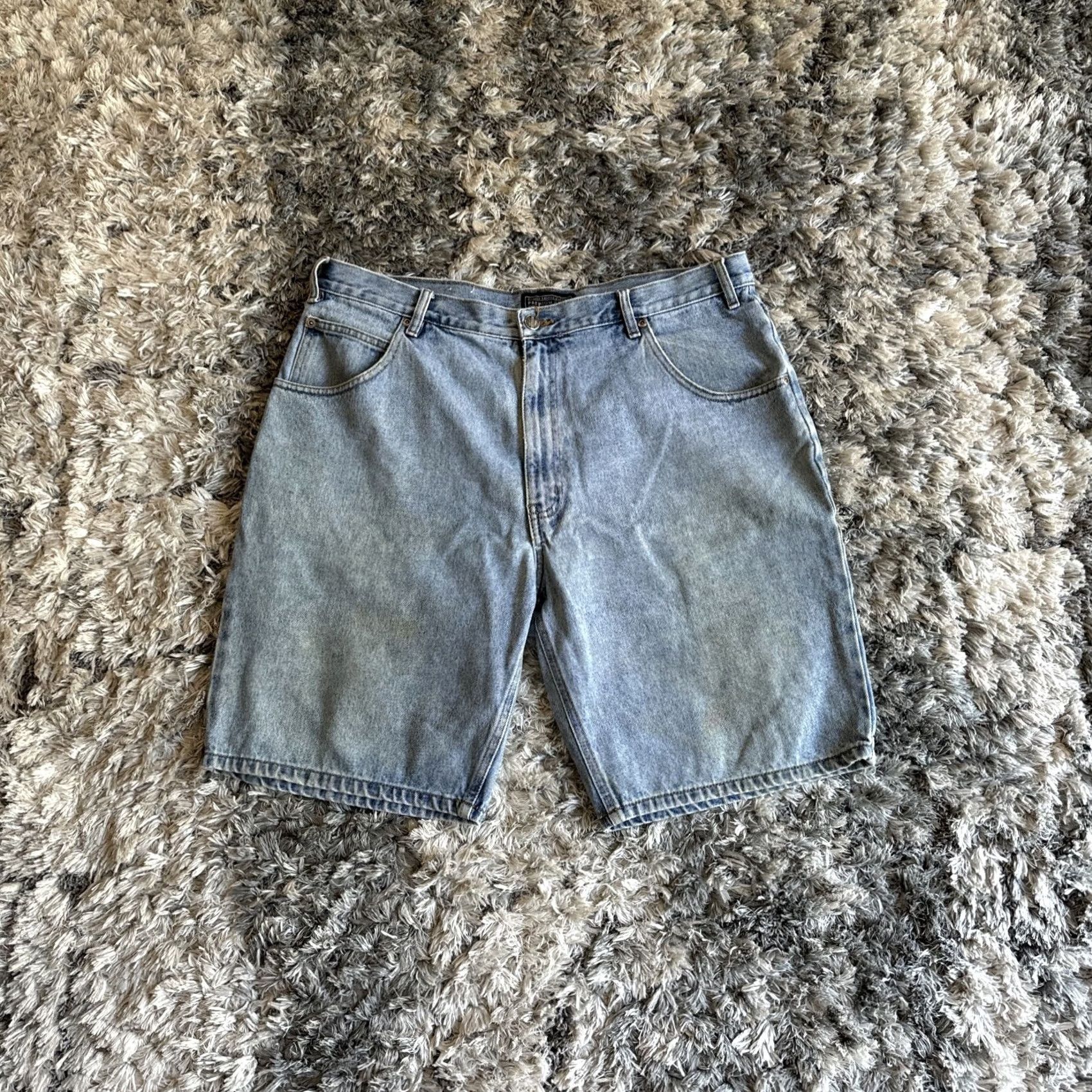 Denime VINTAGE Sonoma Jeans Shorts Mens 38 Blue Denim Jorts 90s Cargo Distressed Wide Loose Size US 38 / EU 54 - 4 Thumbnail