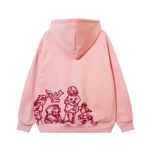 Japanese Brand Streetwear Harajuku Long Sleeve Pink Hooded Size ONE SIZE - 2 Thumbnail