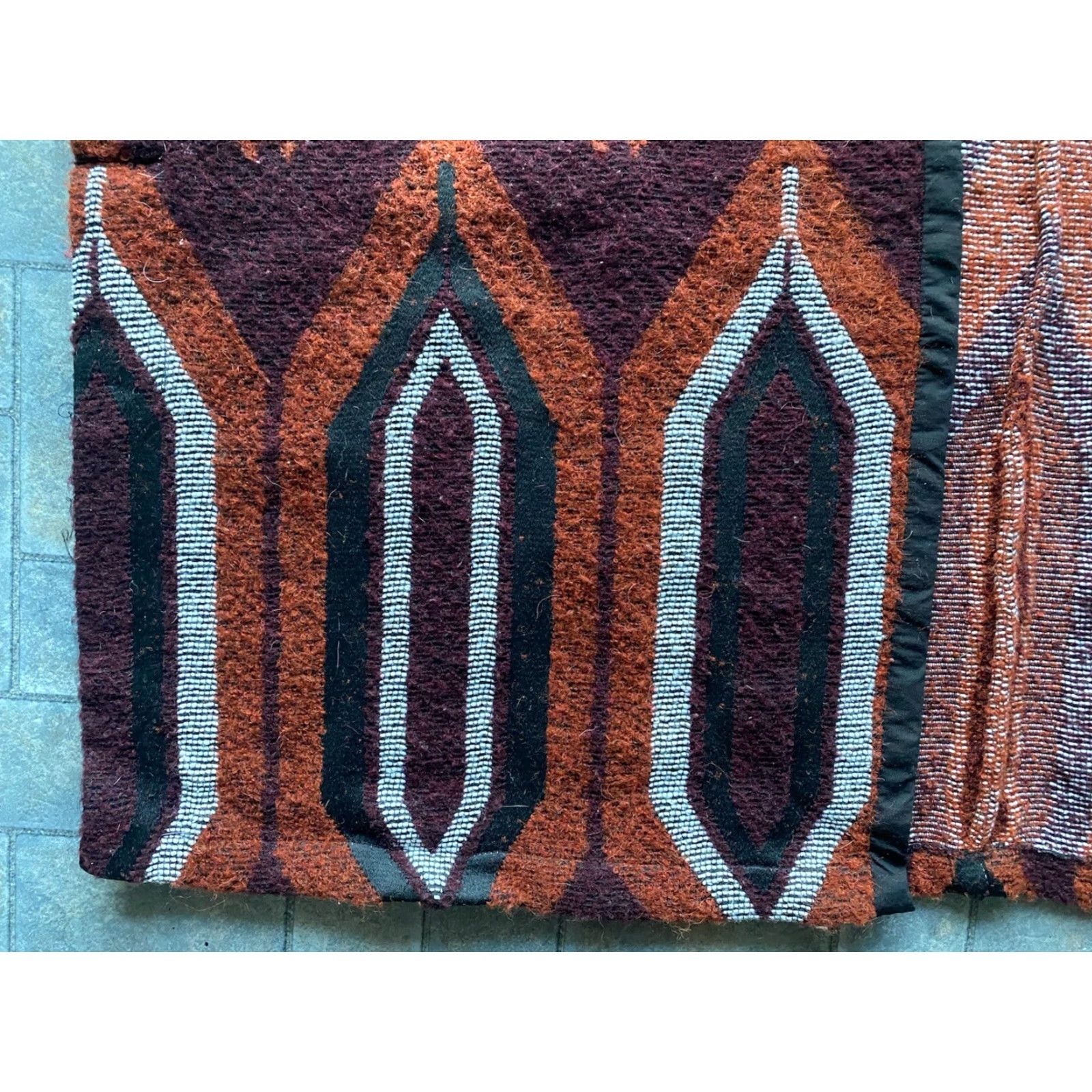 Mango Mango Cape Geometric Open Front Alpaca Wool Blend One Size Poncho Kate Moss Women Multicolor Wool Blend Open Front Cape Size ONE SIZE - 3 Thumbnail