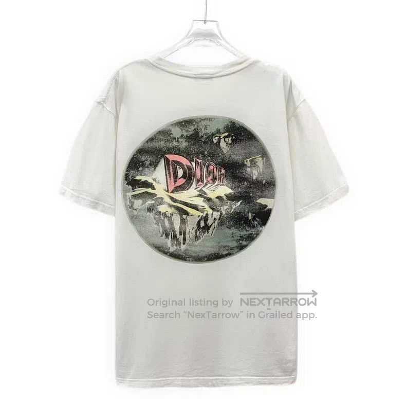 Dior Dior White graffiti letter snow mountain print cotton roun Size US L / EU 52-54 / 3 - 2 Thumbnail
