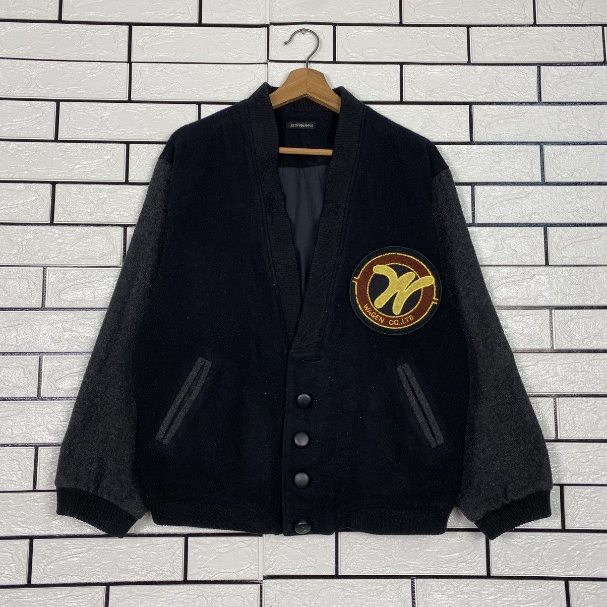 Japanese Brand 📌Wagen Co Ltd Wool Bomber Jacket Issey Miyake Size US L / EU 52-54 / 3 - 2 Thumbnail