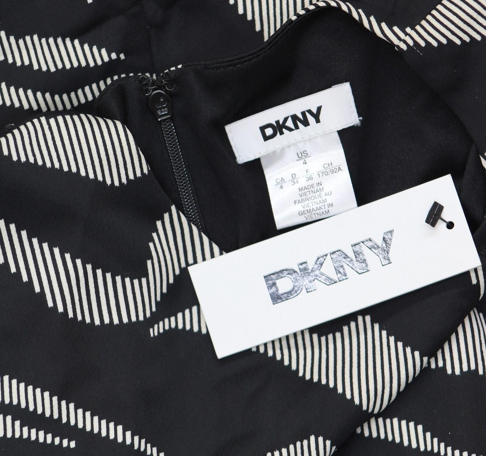 DKNY Nwt Dkny Womens Side Knot Mini Dress Black / Parchment 4 Size S / US 4 / IT 40 - 4 Thumbnail