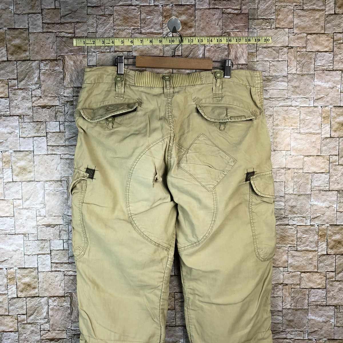 Japanese Brand Back Number Brown Cargo Multipocket Pants #A1134 Size US 35 - 17 Thumbnail