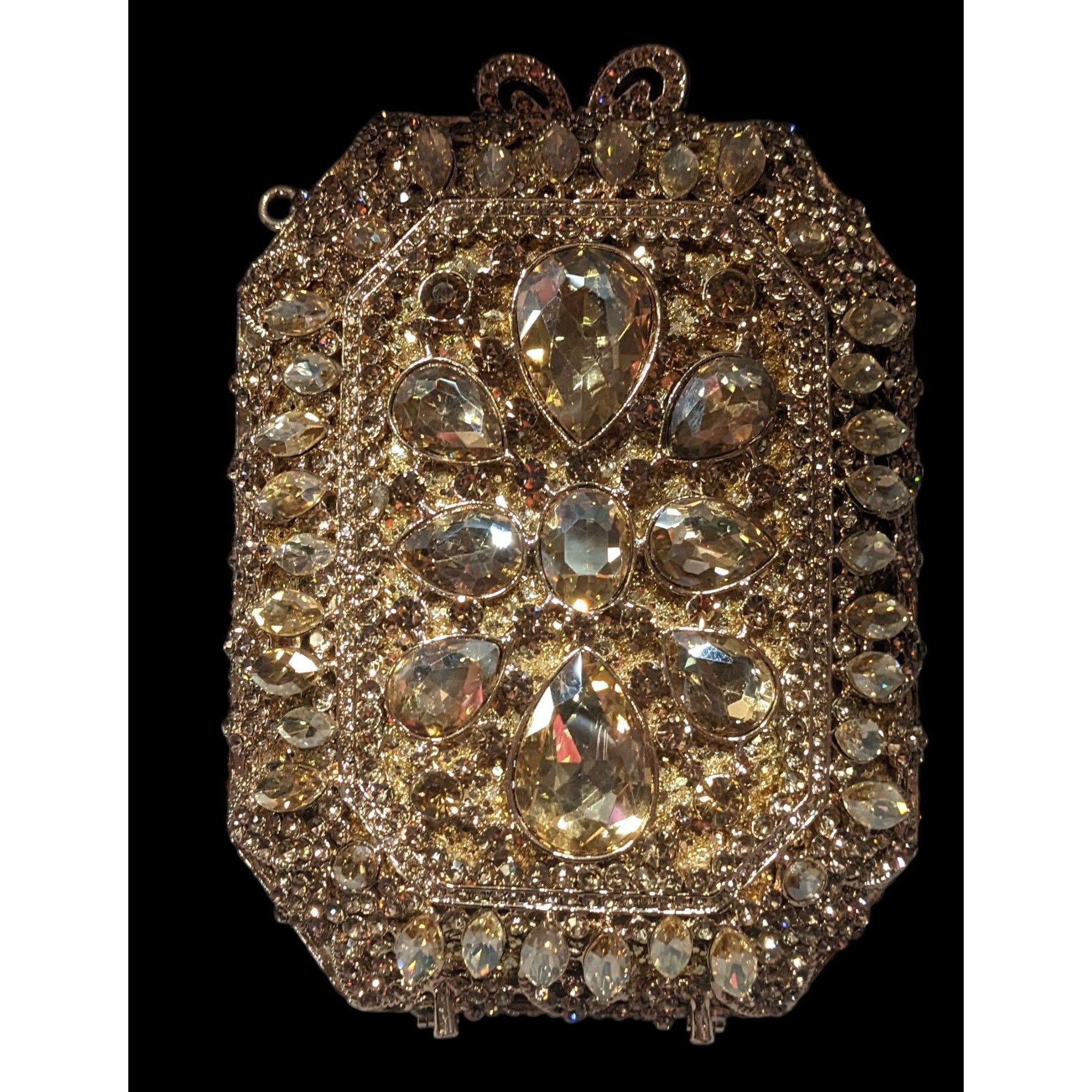 Other Luxury Rhinestone Encrusted Evening Bag Gold Tone With Remov Size ONE SIZE - 6 Thumbnail