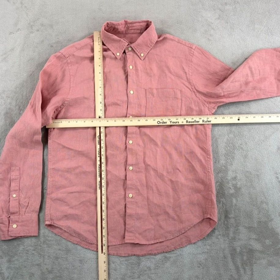 Pinko Alex Crane Playa Shirt Pink French Linen 100% - Button-Down Long Sleeve Men L Regular Size US L / EU 52-54 / 3 - 4 Thumbnail
