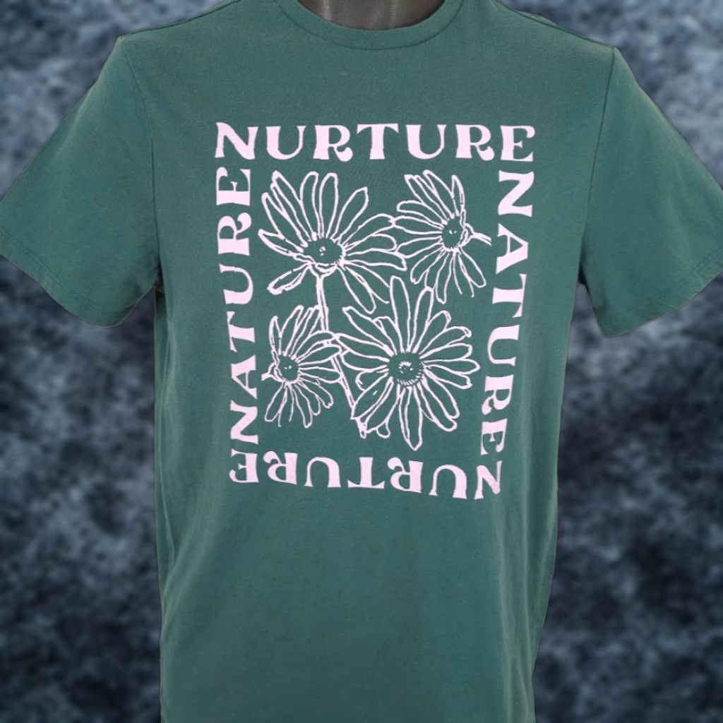Vintage Nurture Nature T Shirt Mens Small Green Floral Flowers Shirt Size US S / EU 44-46 / 1 - 1 Thumbnail