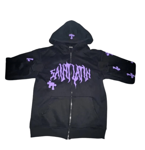 Other Purple & Black Y2K Graphic Full Zip Hoodie Men’s Large Size US L / EU 52-54 / 3 - 1 Thumbnail