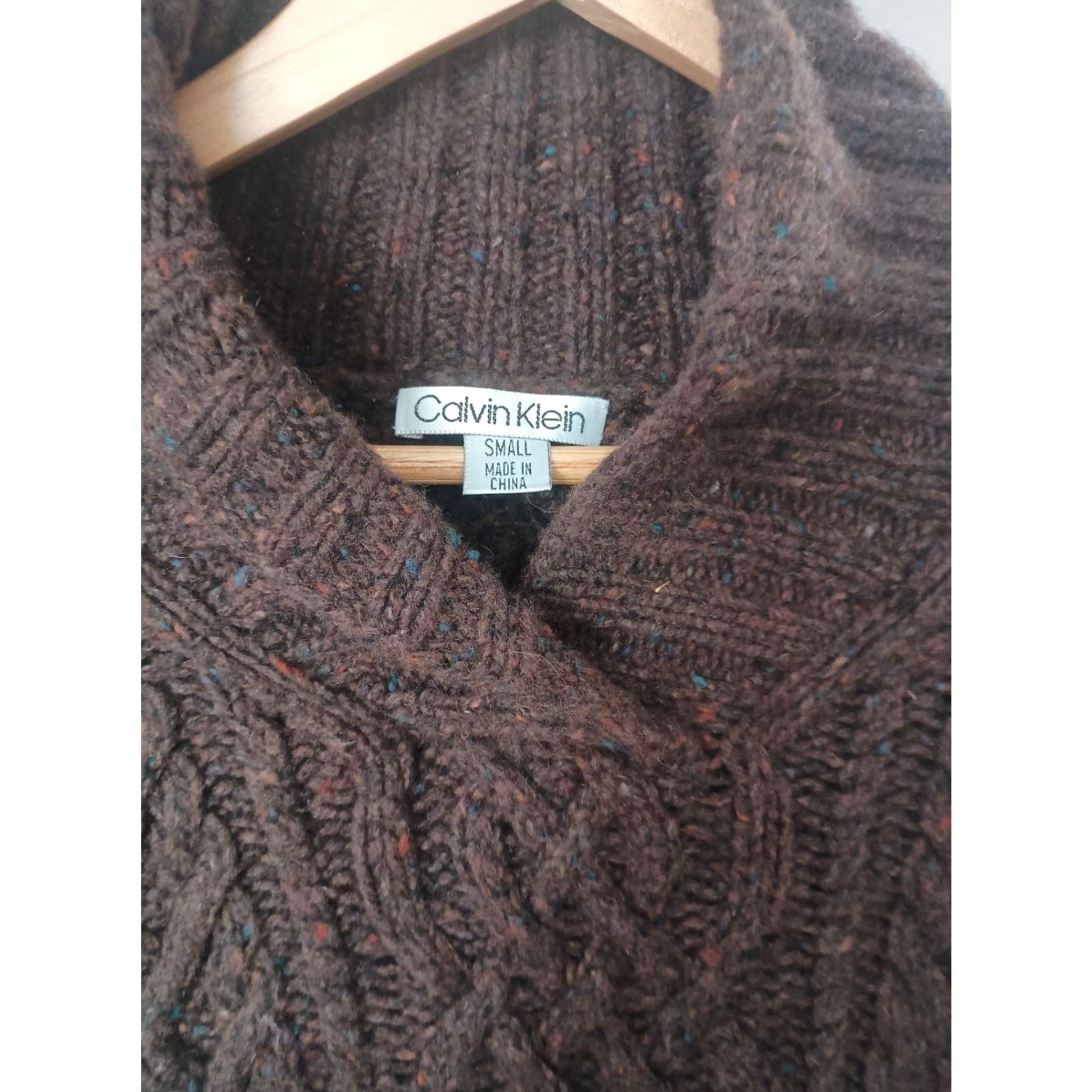 Calvin Klein VTG Calvin Klein Wool Sweater Ladies Cowl Neck Wool Pullover Size S Brown Womens Size S / US 4 / IT 40 - 2 Thumbnail