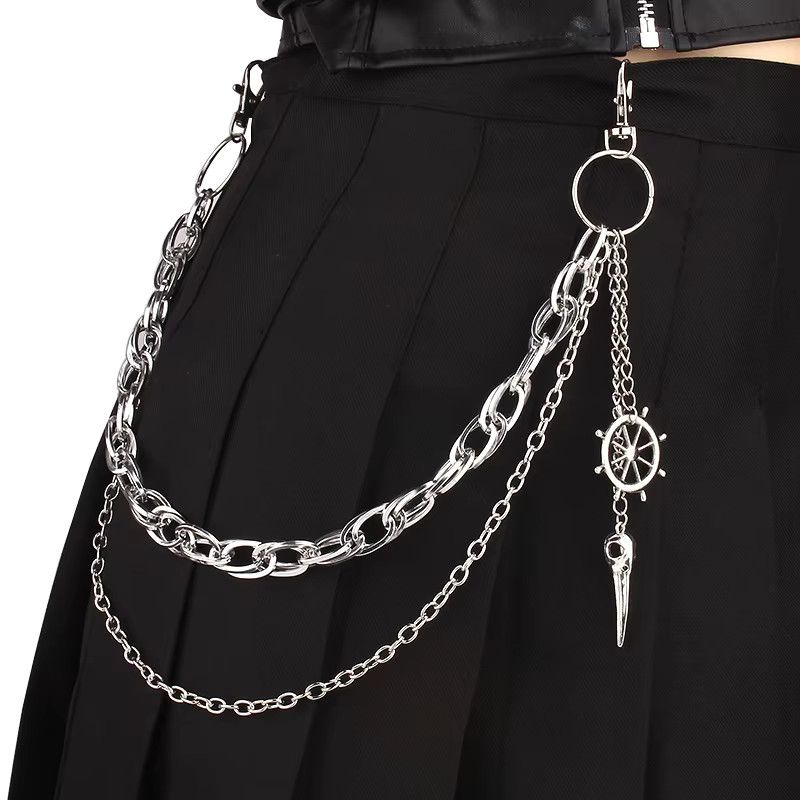 Jewelry Layered Punk Pants Chain Spike On The Jeans Keychains Size ONE SIZE - 1 Thumbnail