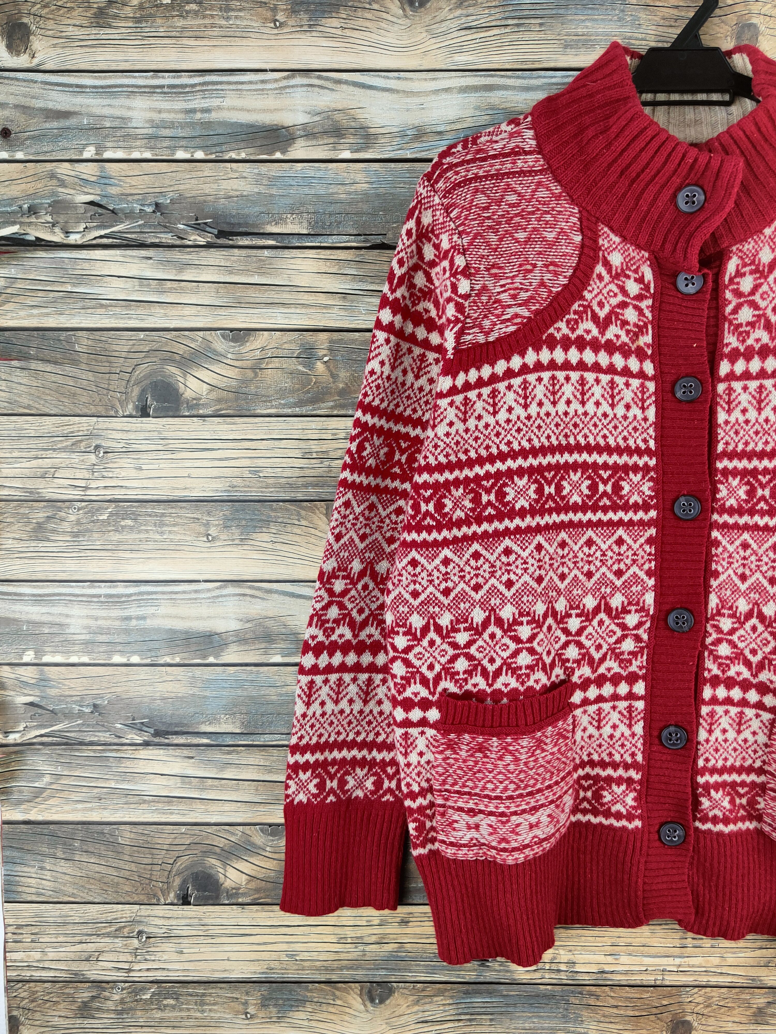 Eddie Bauer DL Eddie Bauer Red Beige Knitwear Sweater #46-853 Size US L / EU 52-54 / 3 - 3 Thumbnail