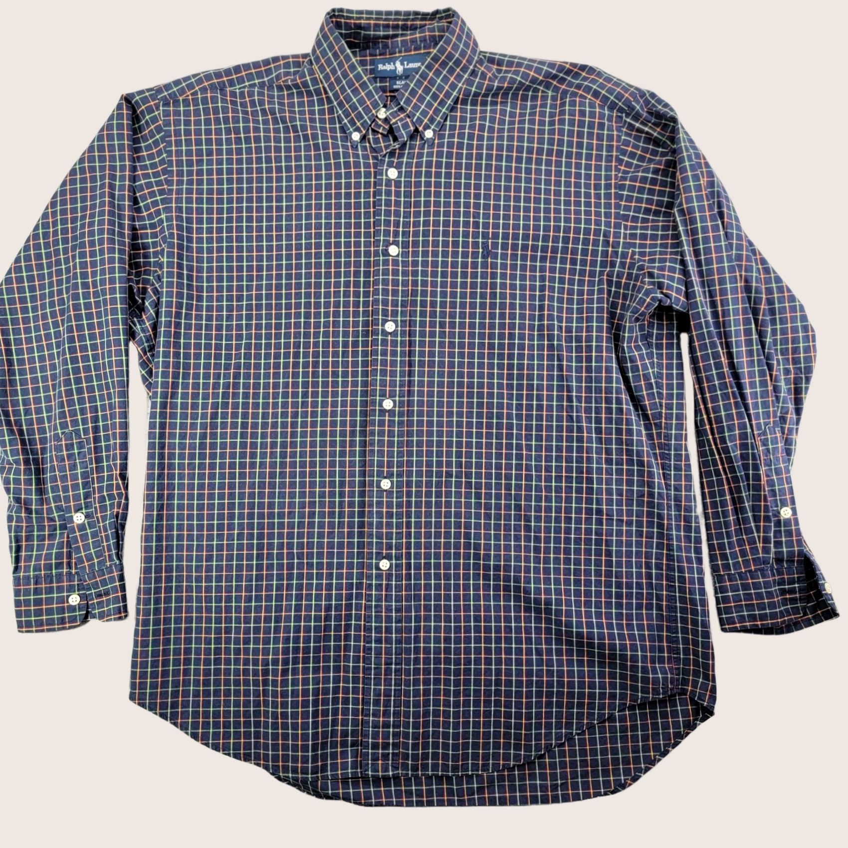 Ralph Lauren Ralph Lauren Shirt Mens Large Blue Check Long Sleeve Button Down Blake Cotton Size US L / EU 52-54 / 3 - 1 Thumbnail