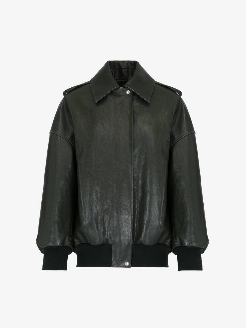 Alexander McQueen o1srvl11e0326 Aviator Bomber Jacket in Green Size M / US 6-8 / IT 42-44 - 1 Thumbnail