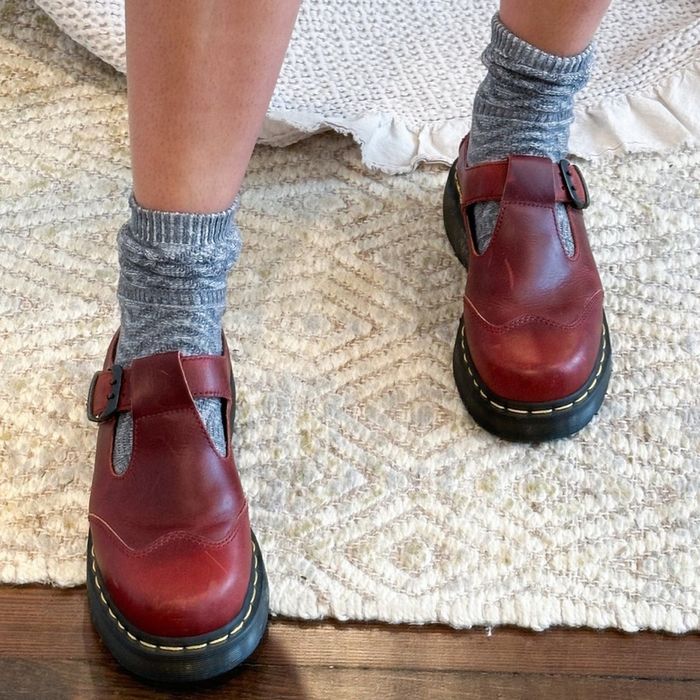 Dr. Martens Vintage Dr Martens Red Leather Maryjane Platform Shoes 9