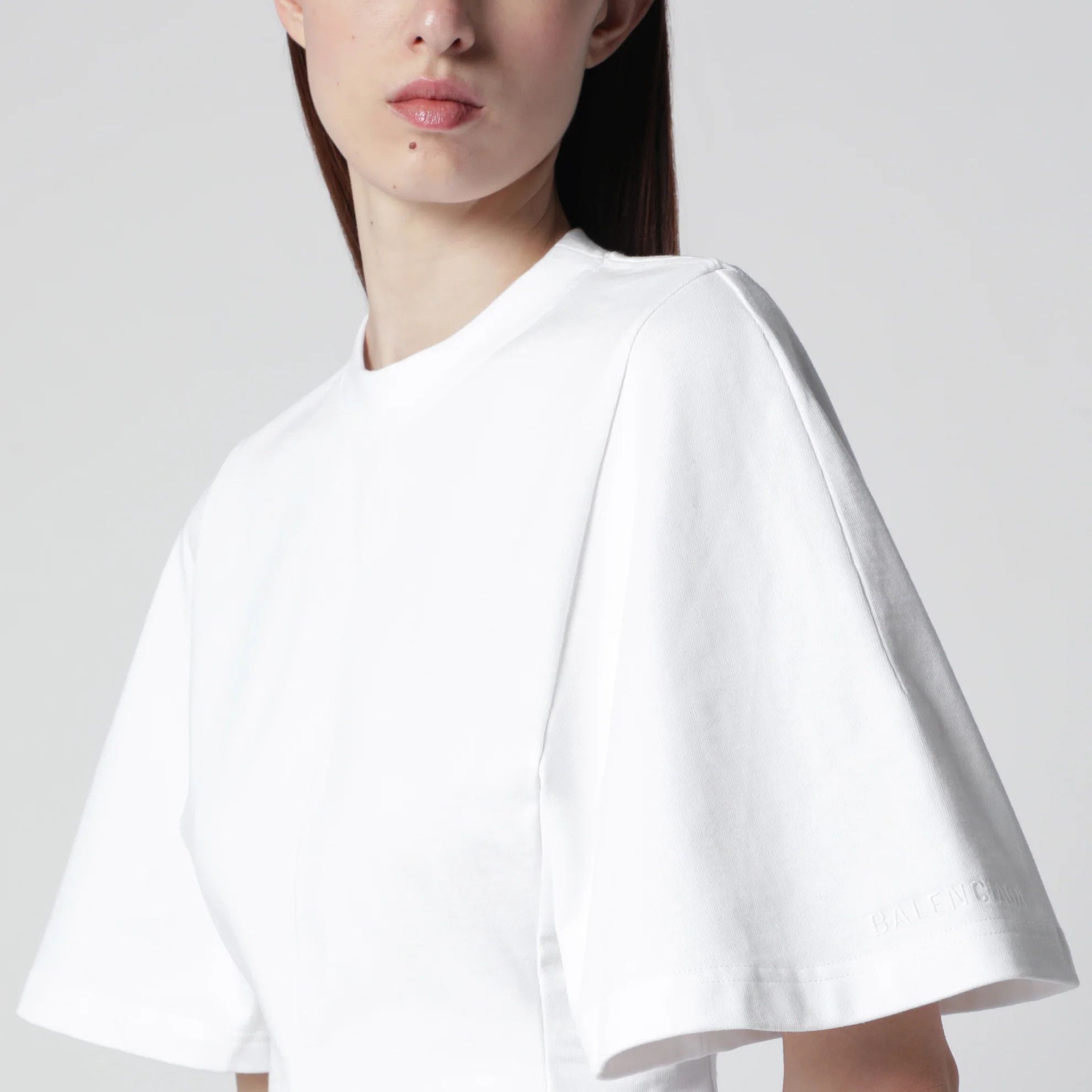 Balenciaga o1d2blof0426 Cotton Short Sleeve T-Shirt in White Size M / US 6-8 / IT 42-44 - 4 Thumbnail