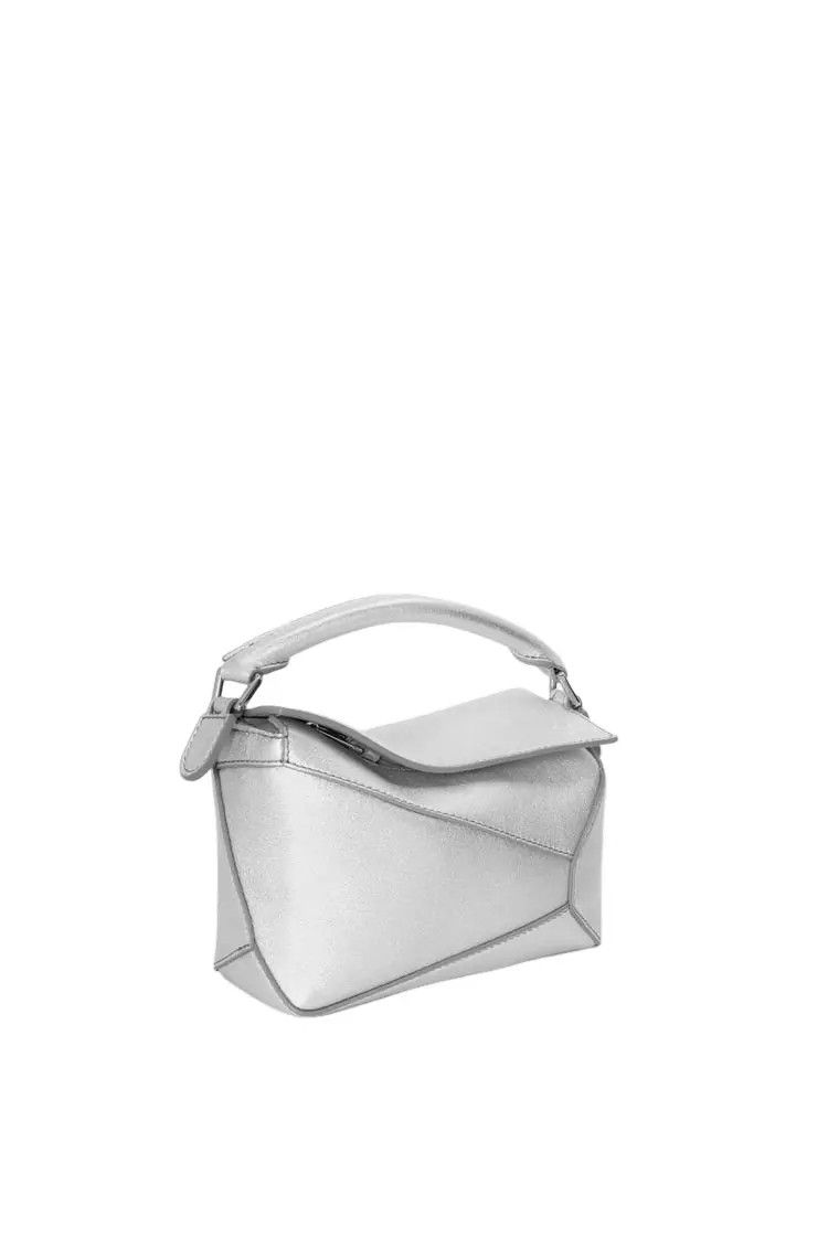 Loewe LOEWE Puzzle Mini Silver Lam Leather Handbag New Auth Size ONE SIZE - 2 Thumbnail