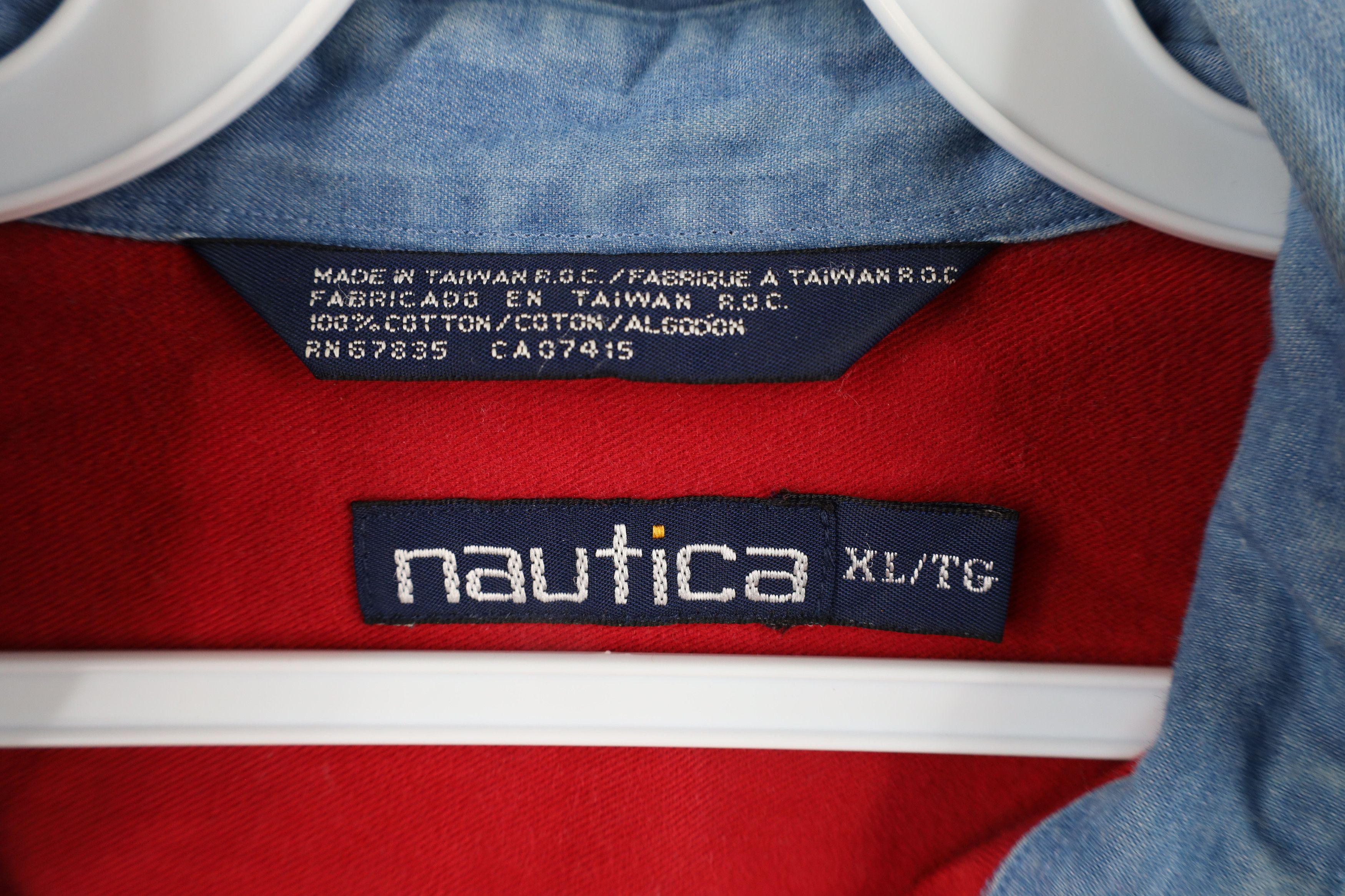 Nautica × Vintage Vintage 90s Nautica Heavyweight Collar Button Down Shirt Size US XL / EU 56 / 4 - 8 Thumbnail