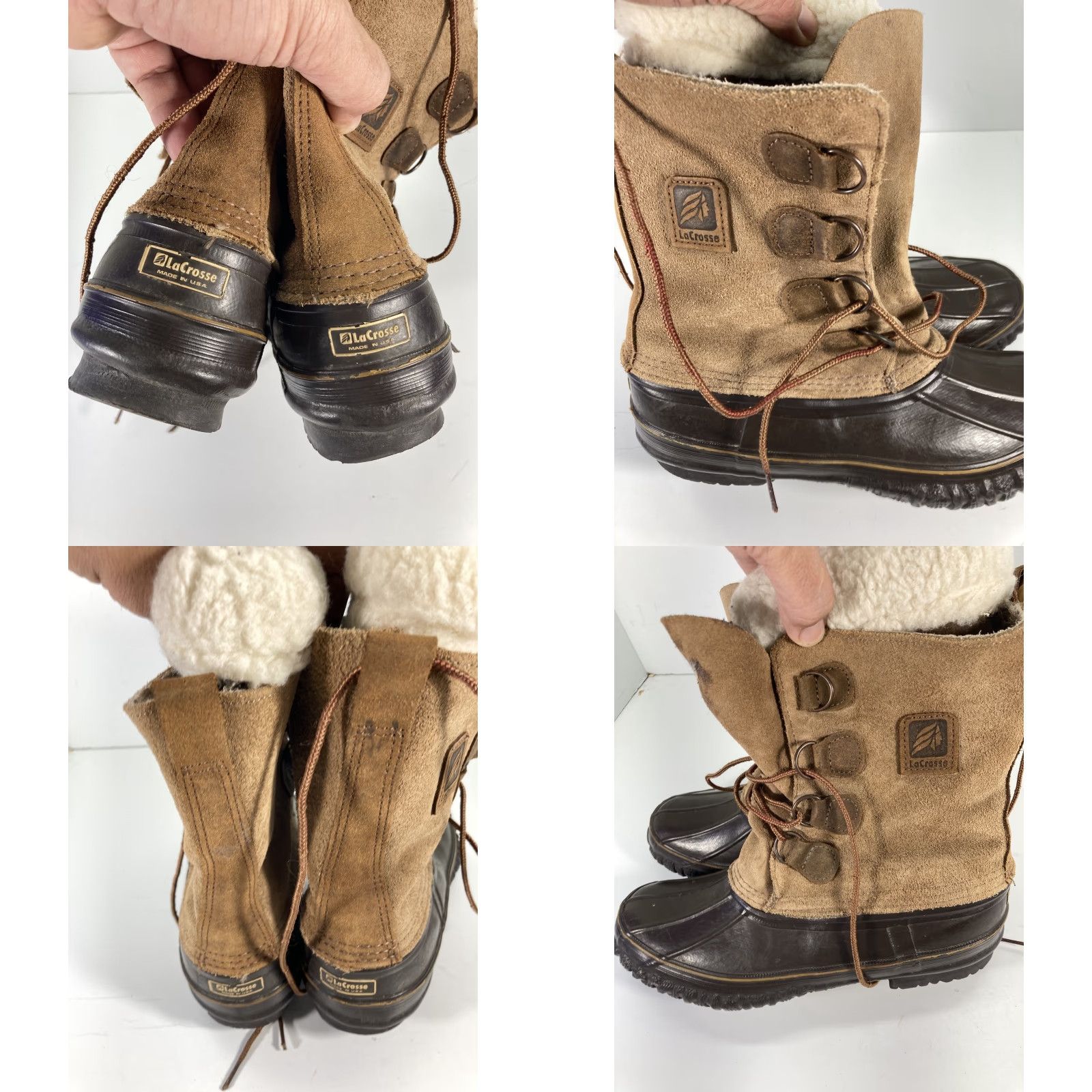 Vintage VINTAGE LaCrosse Duck Boots Men 9 Brown Leather Lace Up Removable Liner Steel Shank Snow Boot Leather Upper VTG Size US 9 / EU 42 - 10 Thumbnail