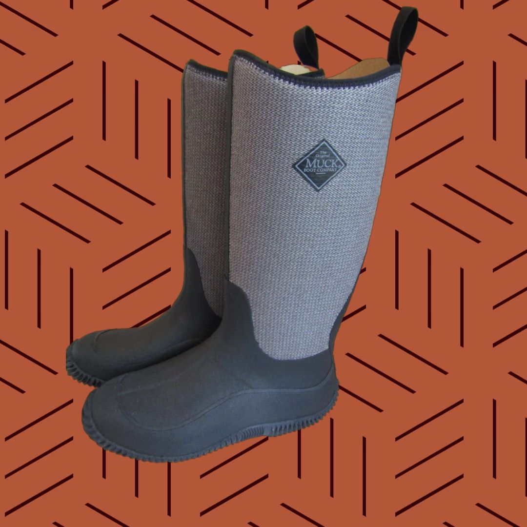 Muck Boots Hale Neoprene Bootie Mid-Calf Herringbone Black Women