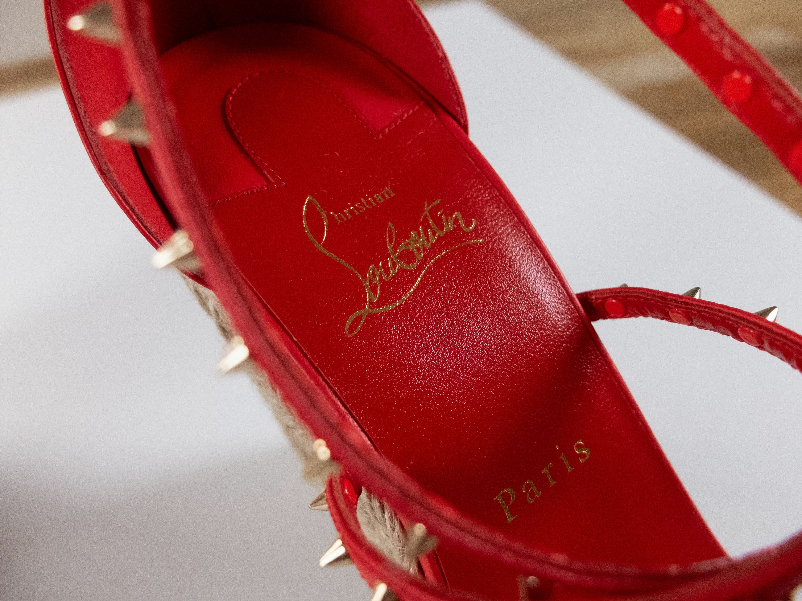 Christian Louboutin CHRISTIAN LOUBOUTIN Chocazeppa Spikes red espadrille sandals Size US 11 / IT 41 - 7 Thumbnail