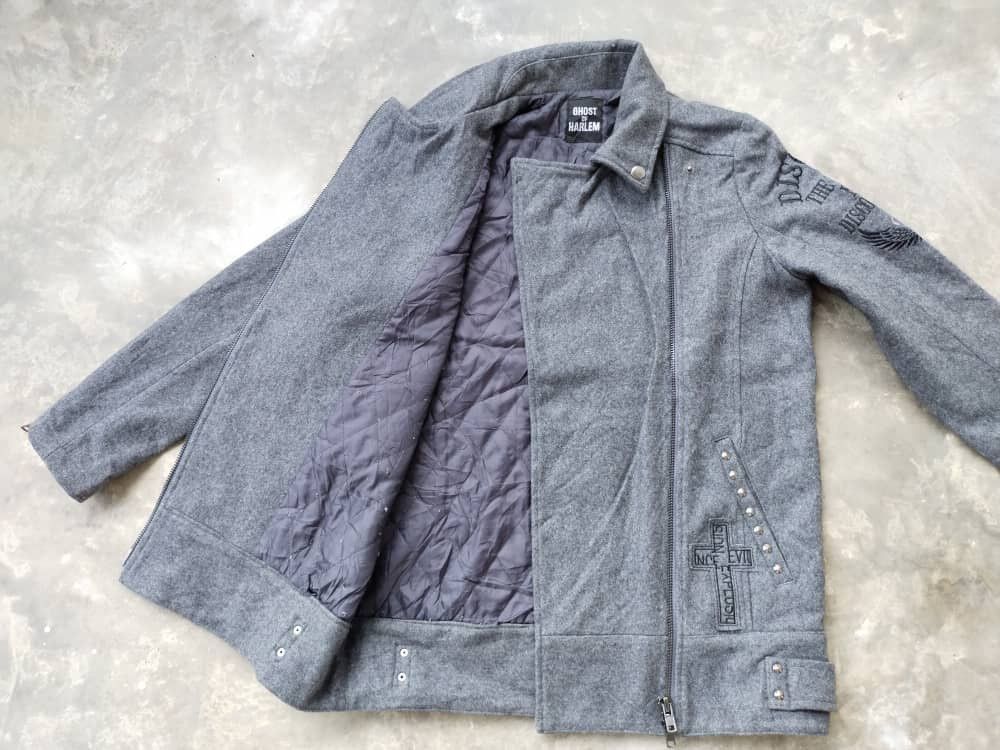 Japanese Brand vtg Wool Double Collar Ghost Of Harlem Wool Jacket Size US M / EU 48-50 / 2 - 18 Thumbnail