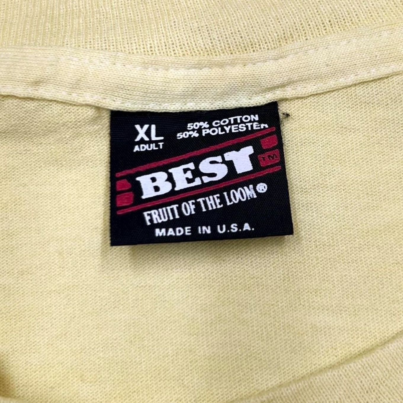 Fruit Of The Loom VINTAGE Fruit of the Loom T-Shirt 90s Reunite America Protect Our Children Graphic Single Stitch XL Yellow Mens Size US XL / EU 56 / 4 - 3 Thumbnail