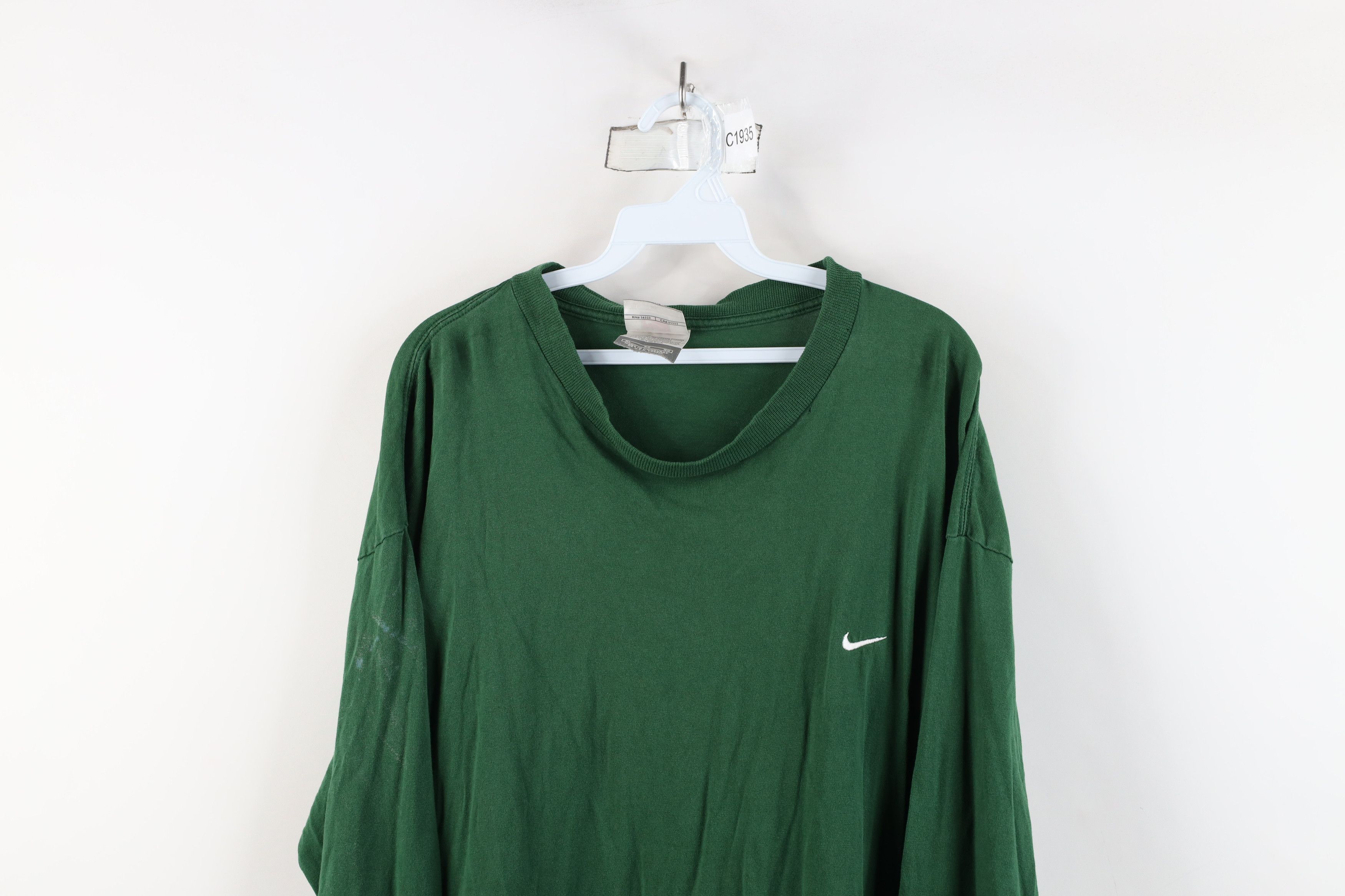 Nike × Vintage Vintage Nike Scott Mini Swoosh Long Sleeve T-Shirt Green Size US XL / EU 56 / 4 - 2 Thumbnail