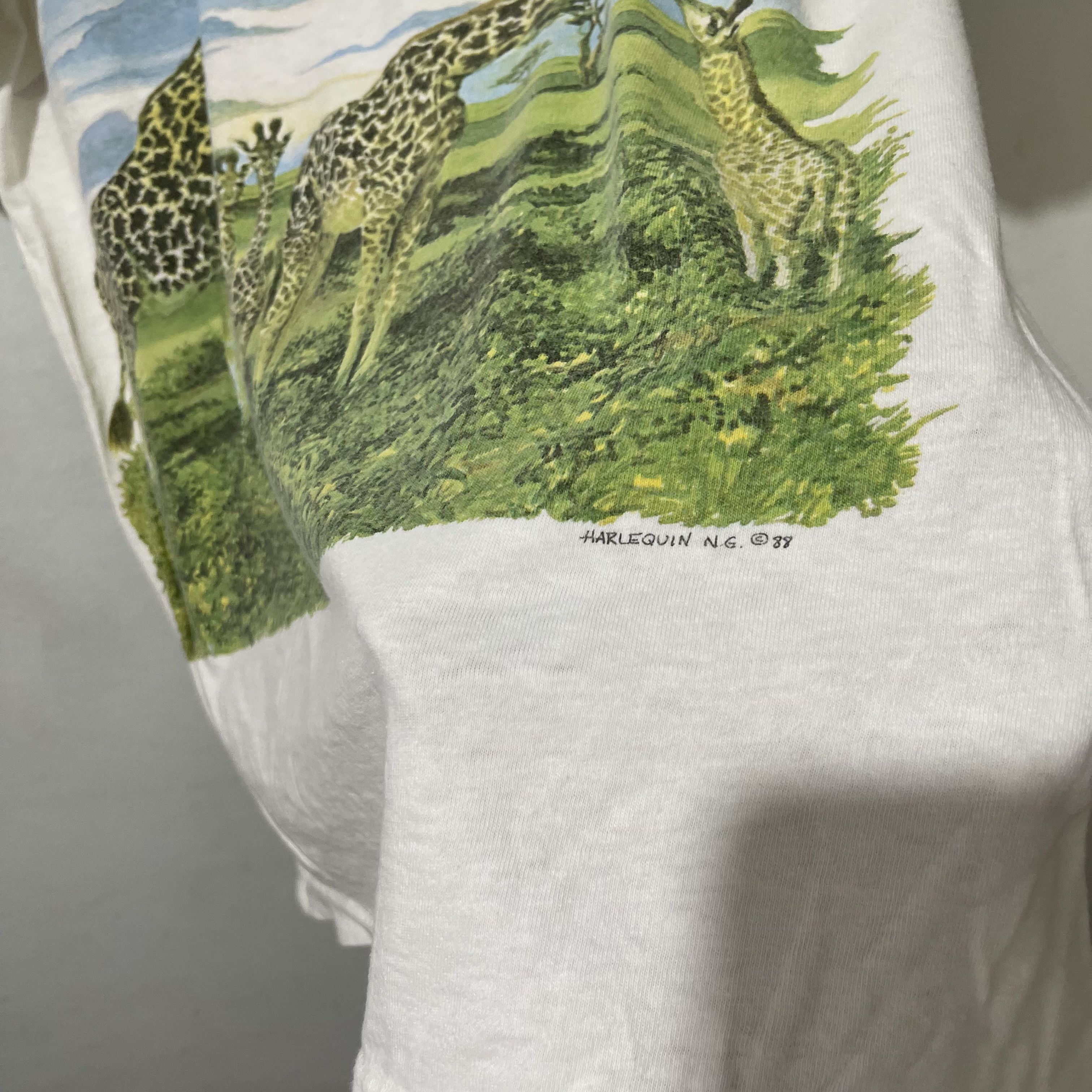 Vintage Vintage 1986 Giraffe Family T-Shirt Size US M / EU 48-50 / 2 - 3 Thumbnail