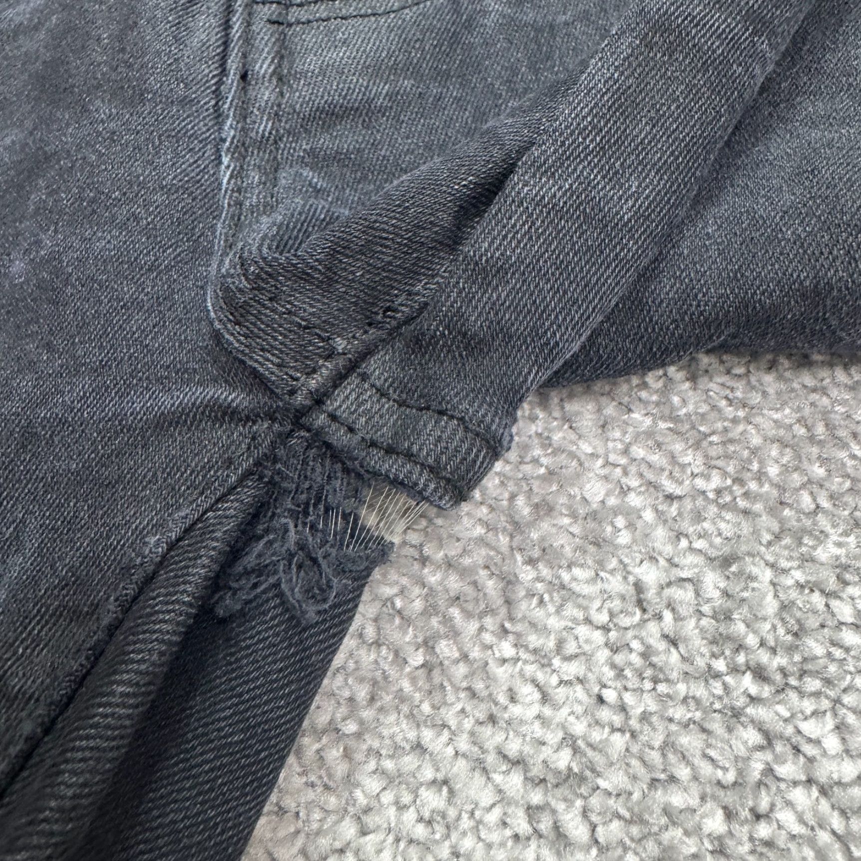 Denime MMML Distressed Skinny Button Fly Denim Jeans Mens 40 Black Star Studded Stretch Size US 40 / EU 56 - 7 Thumbnail