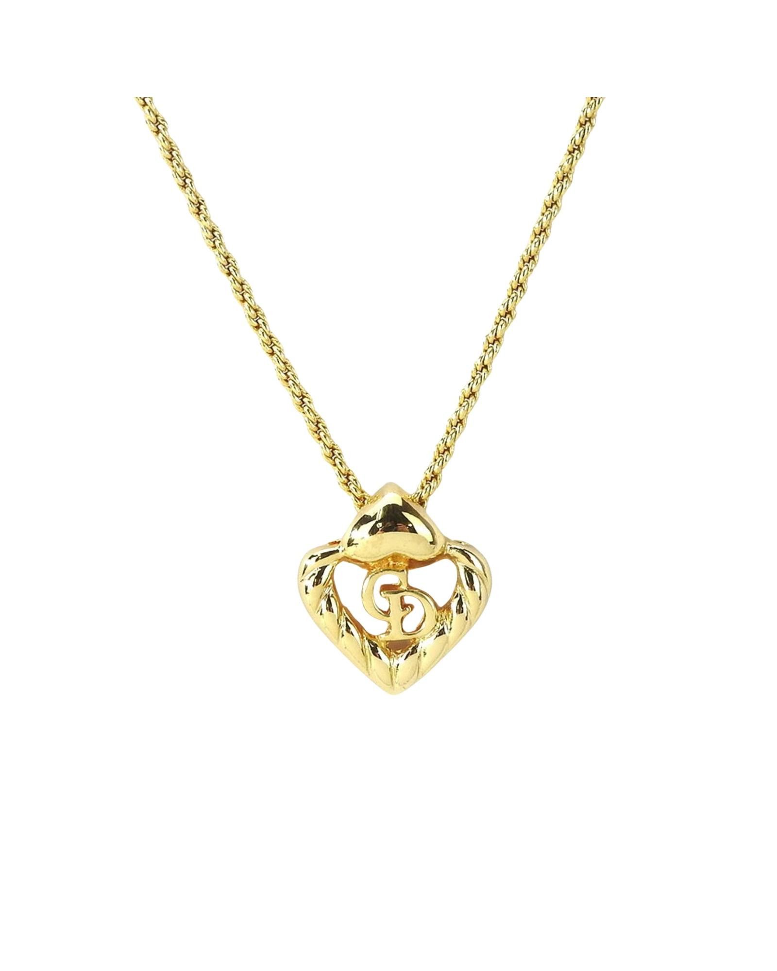 image of Dior Gold Metal Designer Necklace, Women's