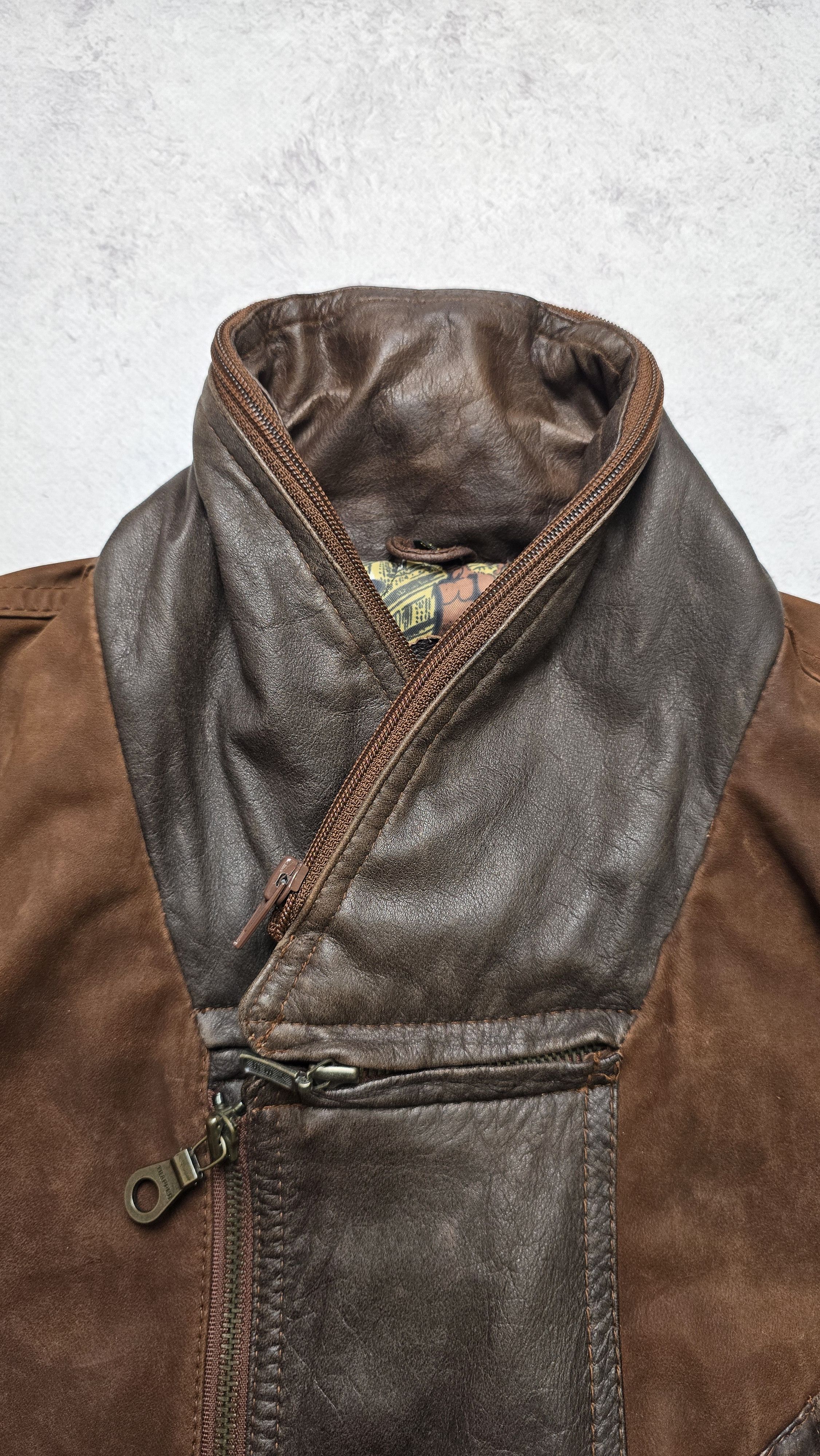Chevignon VTG Leather Bomber Jacket Brown Bahamas Lining Aviator Heavy Size US L / EU 52-54 / 3 - 17 Thumbnail