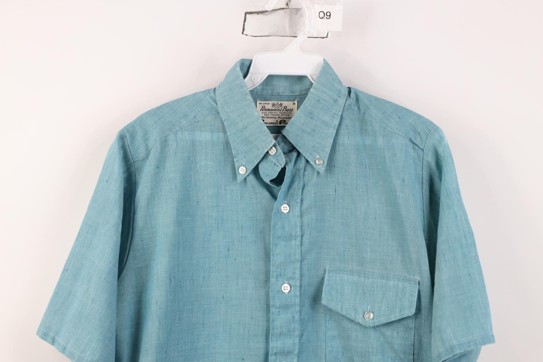 Vintage Vintage 60s 70s Rockabilly Fleck Knit Button Down Shirt Blue Size US S / EU 44-46 / 1 - 2 Thumbnail