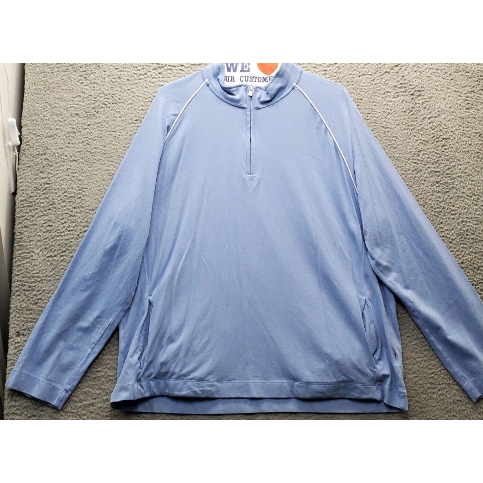 Van Heusen Van Heusen Activewear Shirt Mens 2XL Blue Cotton Regular Fit Stretch 1/4 Zip Size US XXL / EU 58 / 5 - 2 Thumbnail