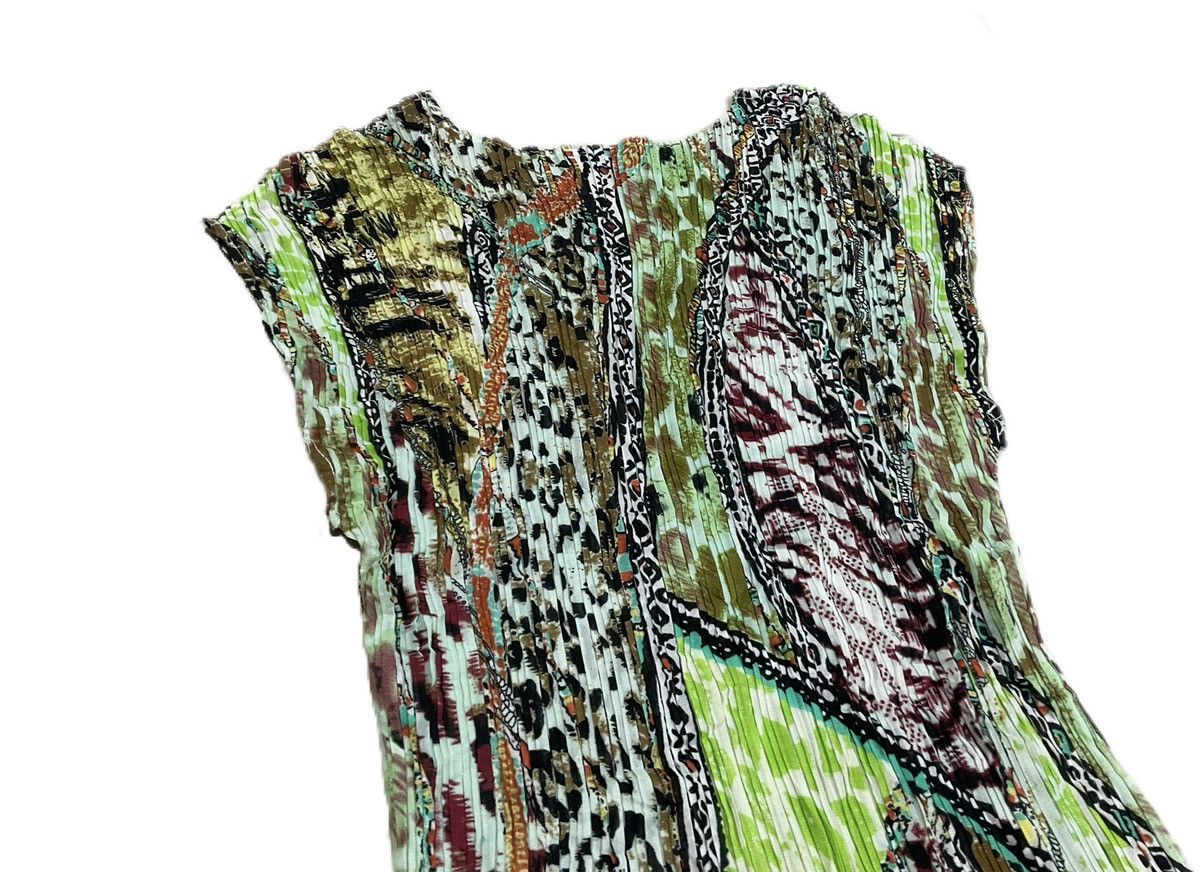 Issey Miyake × Japanese Brand × Pleats Please Issey Miyake 🔥Sick Japanese Pleats Please Style Pleated Leopard Mesh Top Size M / US 6-8 / IT 42-44 - 6 Thumbnail
