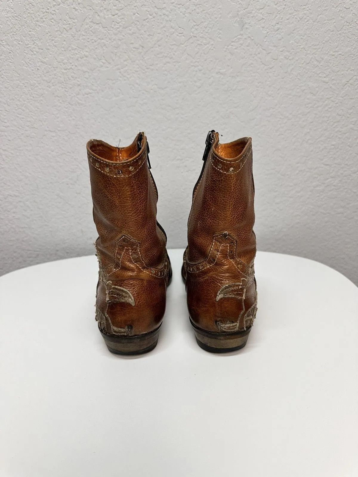 14th Addiction Western Archive Brown Leather Military Boots Vintage AS 98 Size US 7 / EU 40 - 7 Thumbnail