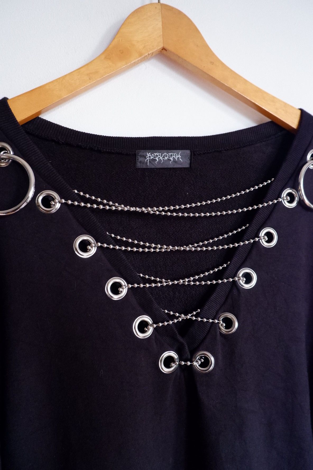 Japanese Brand Bercerk Gothic Chain Drawstring Crewneck - Oversized Size US L / EU 52-54 / 3 - 3 Thumbnail