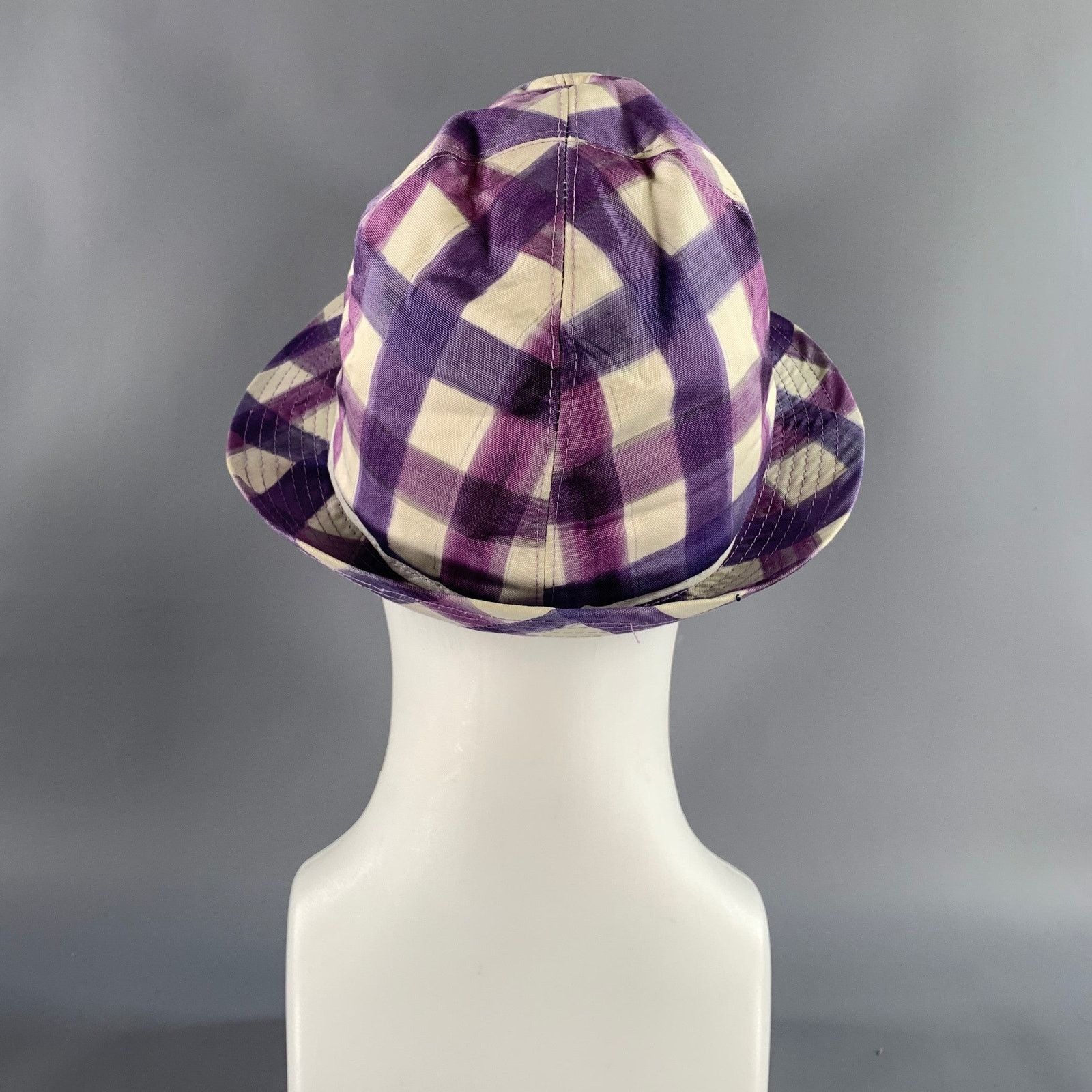 Paul Smith PAUL SMITH Size L Purple White Gingham Cotton Hats Size ONE SIZE - 3 Thumbnail