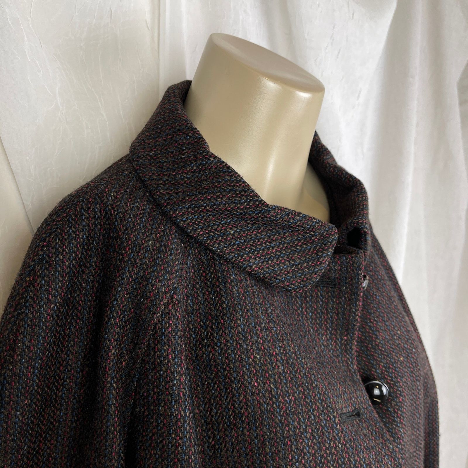 Vintage VTG Y2K Semantiks Cozy Tweed Jacket Brown Black Cottagecore Size M / US 6-8 / IT 42-44 - 15 Thumbnail