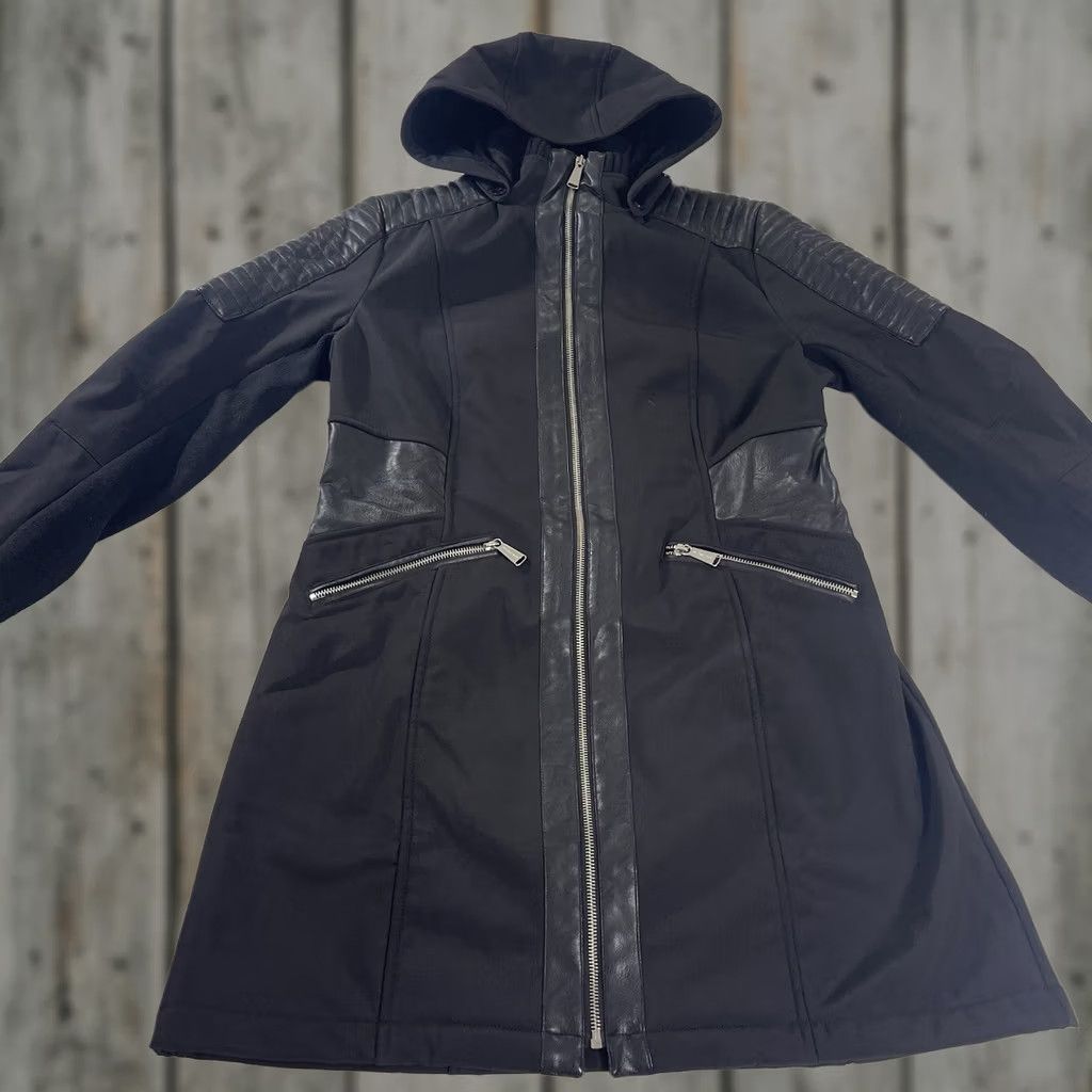 Michael Kors Michael Kors Jacket Coat Womens M 3/4 Faux Leather Lined Zip Black Polyester Long Vintage: No MK Size M / US 6-8 / IT 42-44 - 1 Thumbnail