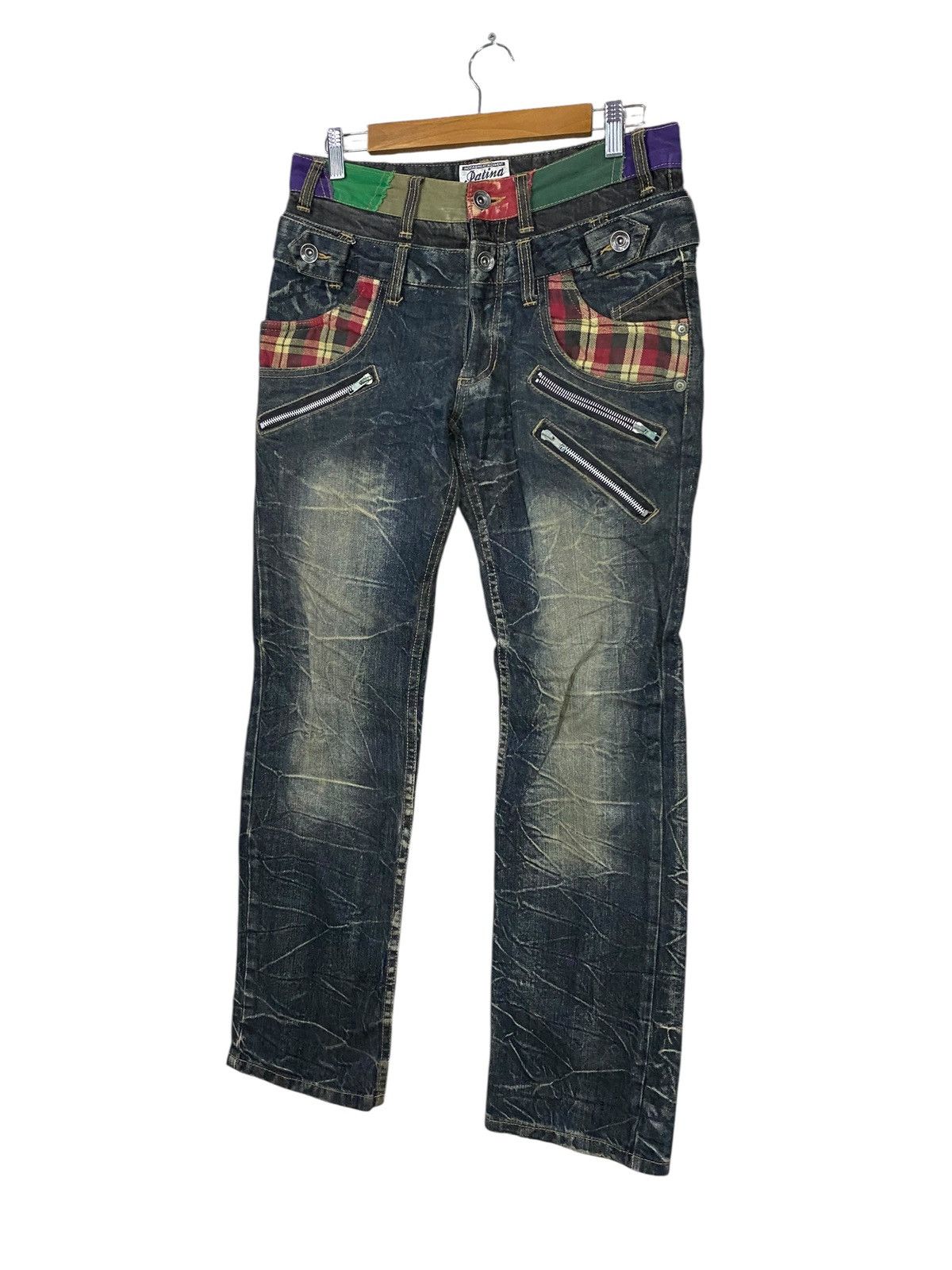 Japanese Brand Japanase brand patina double waist multizip denim pant Size US 31 - 3 Thumbnail