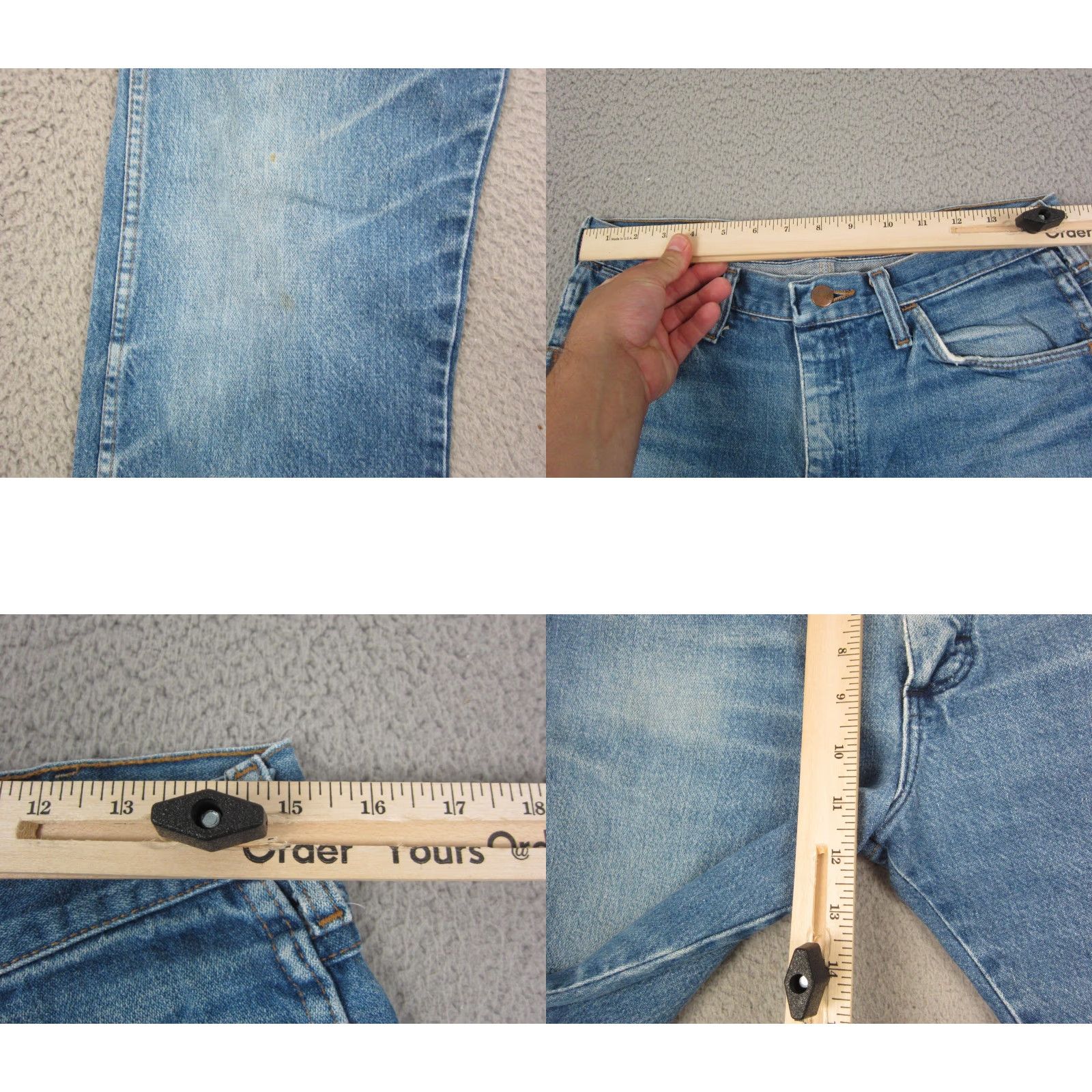 Wrangler VINTAGE Wrangler Jeans Men Regular Blue 30 x 31 Denim Straight 5-Pocket Retro Size US 30 / EU 46 - 8 Thumbnail