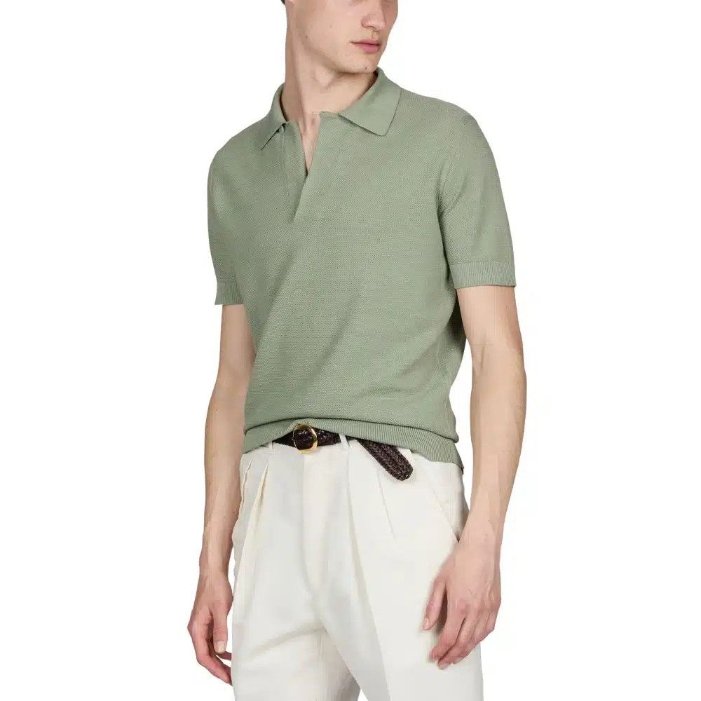 Tom Ford o1loc1c0125 KPS010 Cotton Silk Polo Shirt in Light Green Size US L / EU 52-54 / 3 - 1 Preview