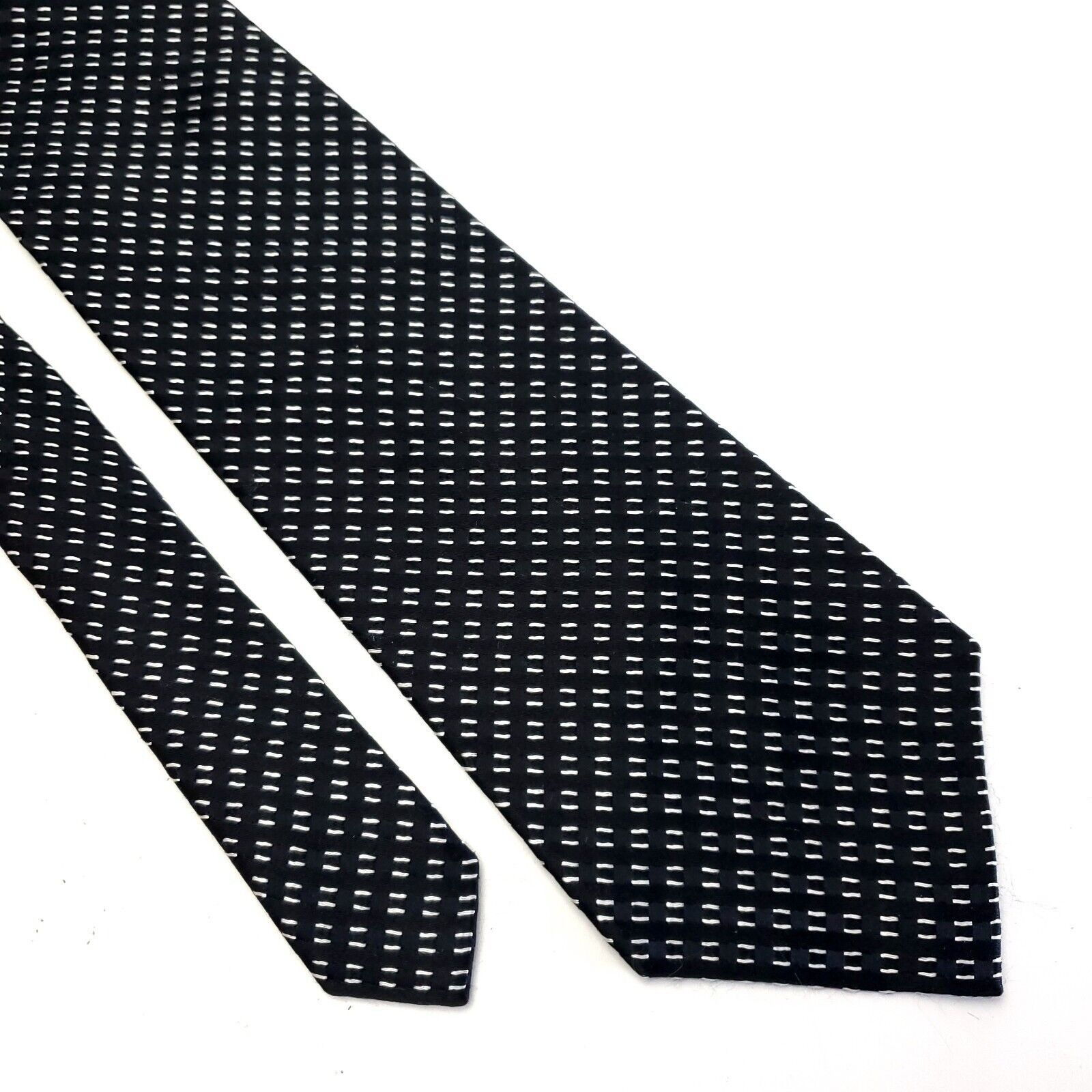 Michael Kors Michael Kors Black Check Woven Silk Tie Size ONE SIZE - 1 Thumbnail