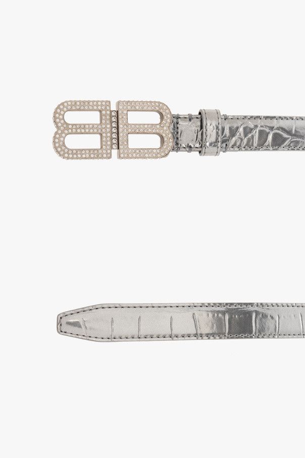 Balenciaga o1mt1gz1024 Size: 80 / BB Hourglass Thin Belt Crocodile Size ONE SIZE - 4 Thumbnail