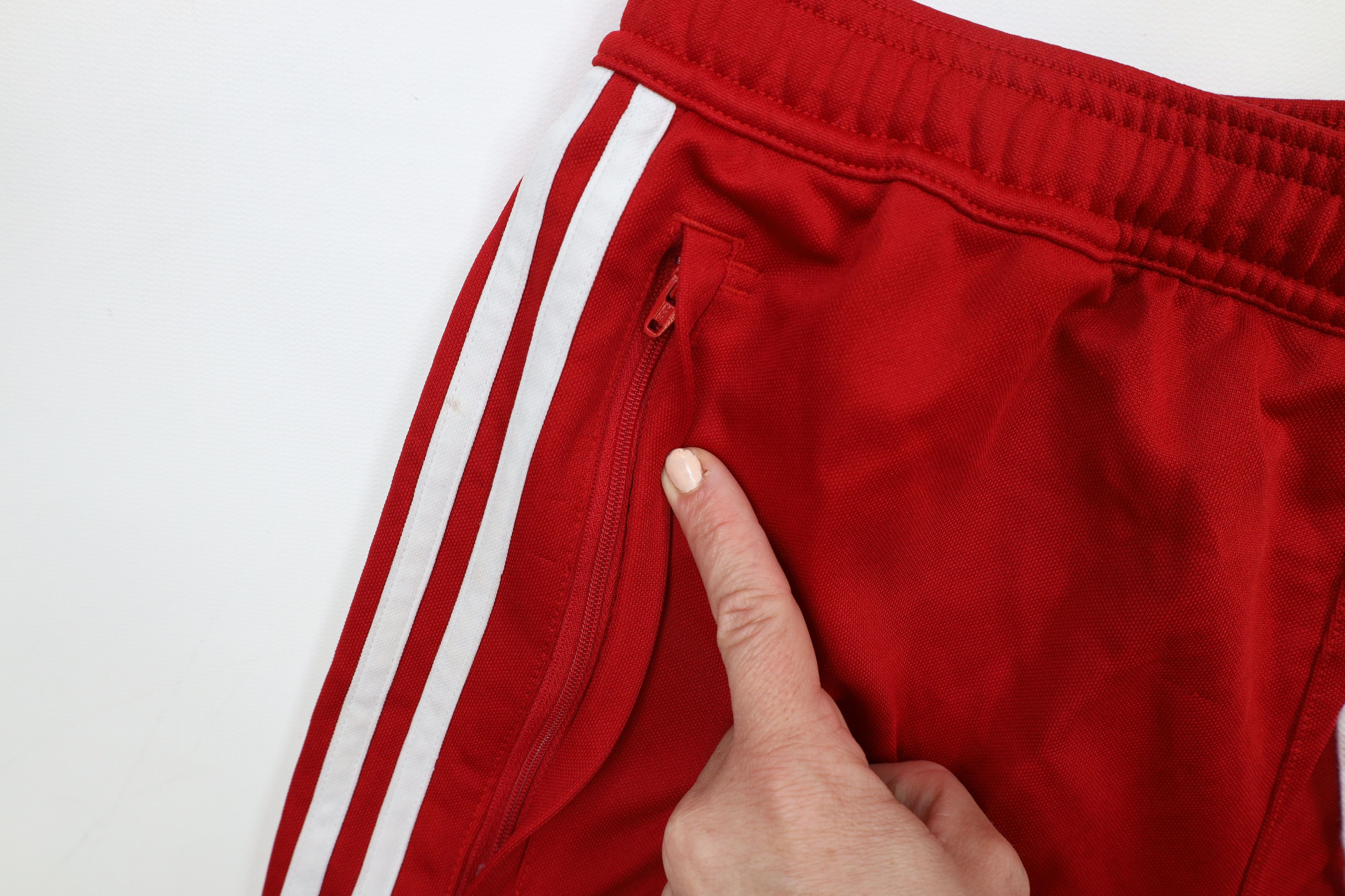 Adidas × Vintage Vintage Y2K Adidas Striped Tapered Soccer Warm Up Pants Red Size US 36 / EU 52 - 9 Thumbnail