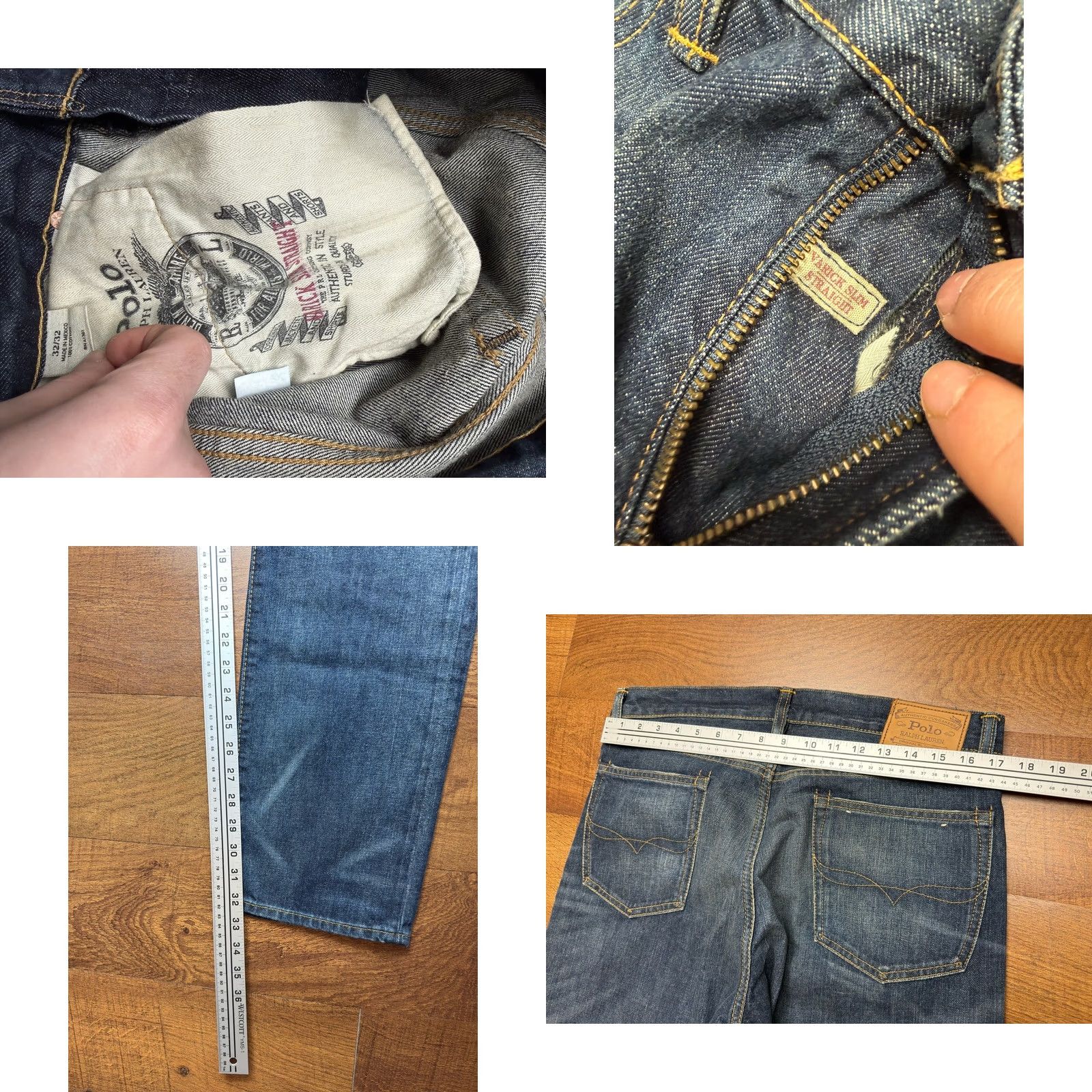 Polo Ralph Lauren Polo Ralph Lauren Jeans Mens Blue Varick Slim Straight Selvedge Denim 32X32 Jeans Slim Mens Blue Dark Wash 32 Inseam 5-Pocket Style Vintage: No Size US XS / EU 42 / 0 - 8 Thumbnail