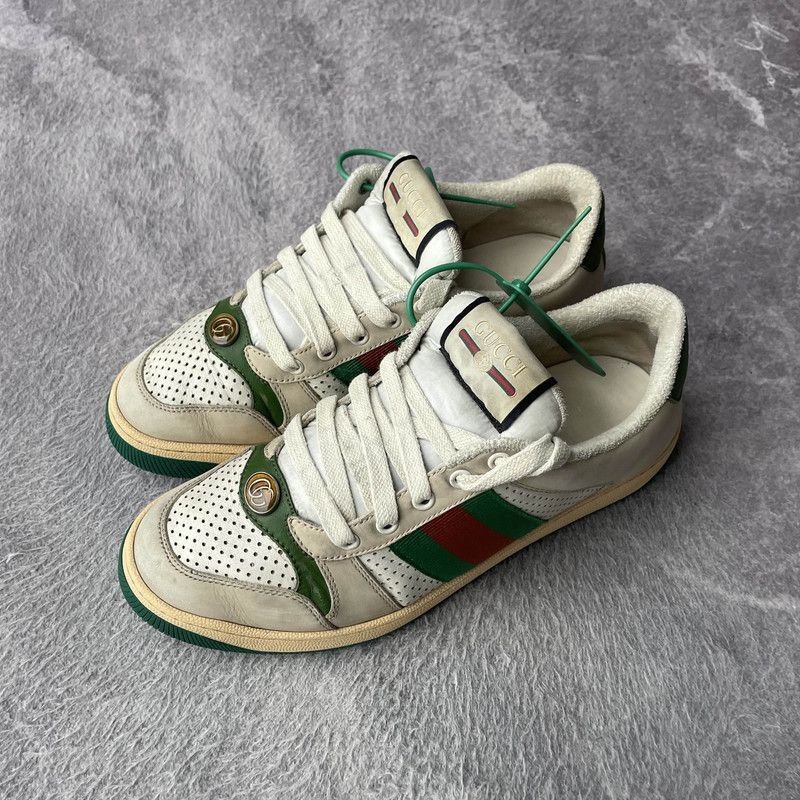 Gucci Gucci Screener Vintage Leather Sneakers for Men - Size US 7.5 / EU 40-41 - 1 Thumbnail