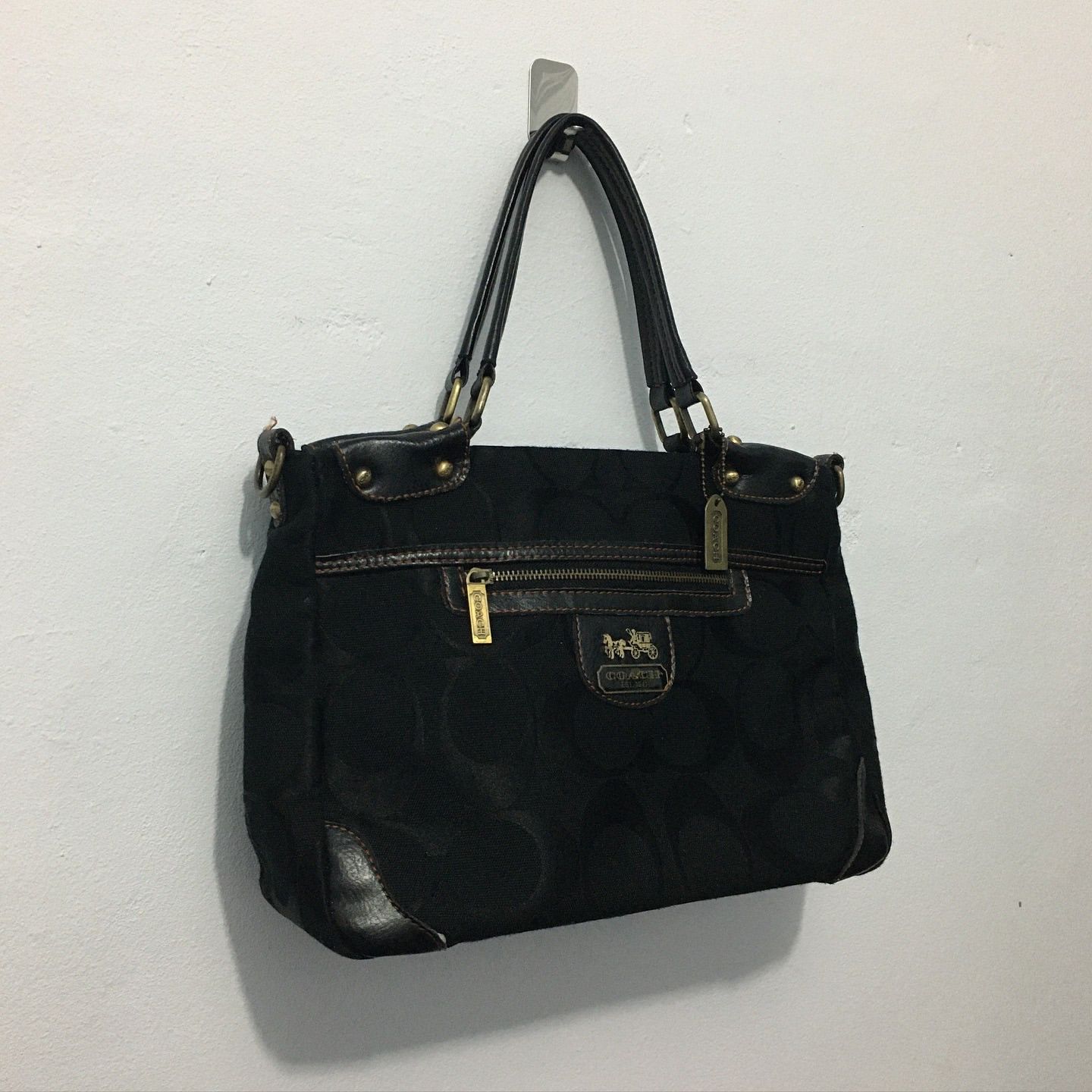 Coach Coach Poppy Canvas Leather Monogram Handbag Size ONE SIZE - 4 Thumbnail