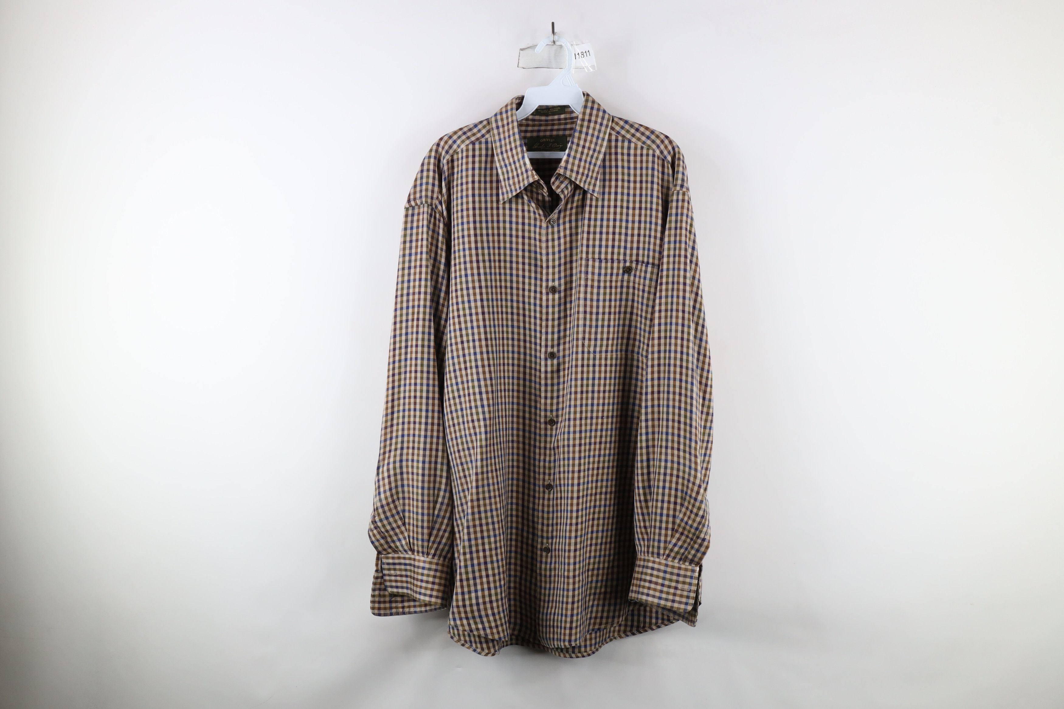 Orvis × Vintage Vintage Orvis Rainbow Plaid Silk Wool Collared Button Shirt Size US XL / EU 56 / 4 - 1 Thumbnail