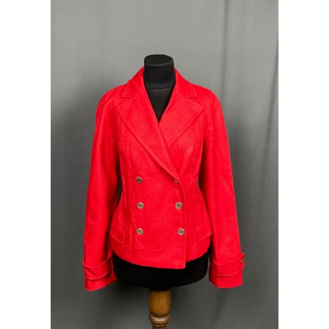 Dolce & Gabbana MINT! Dolce&Gabbana Silk Linen Red Double Breasted Short Pea Size M / US 6-8 / IT 42-44 - 1 Thumbnail